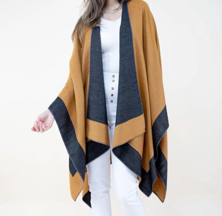 2 Tone Reversible Ruana - Image 3