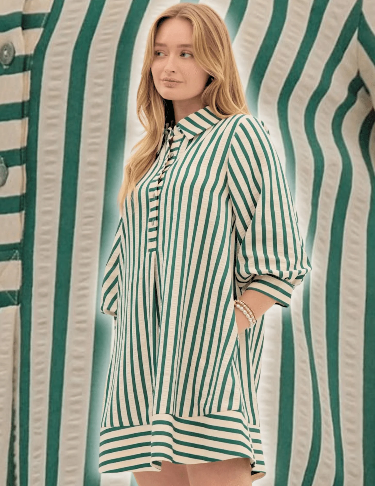 Striped Seersucker Dress - Image 3