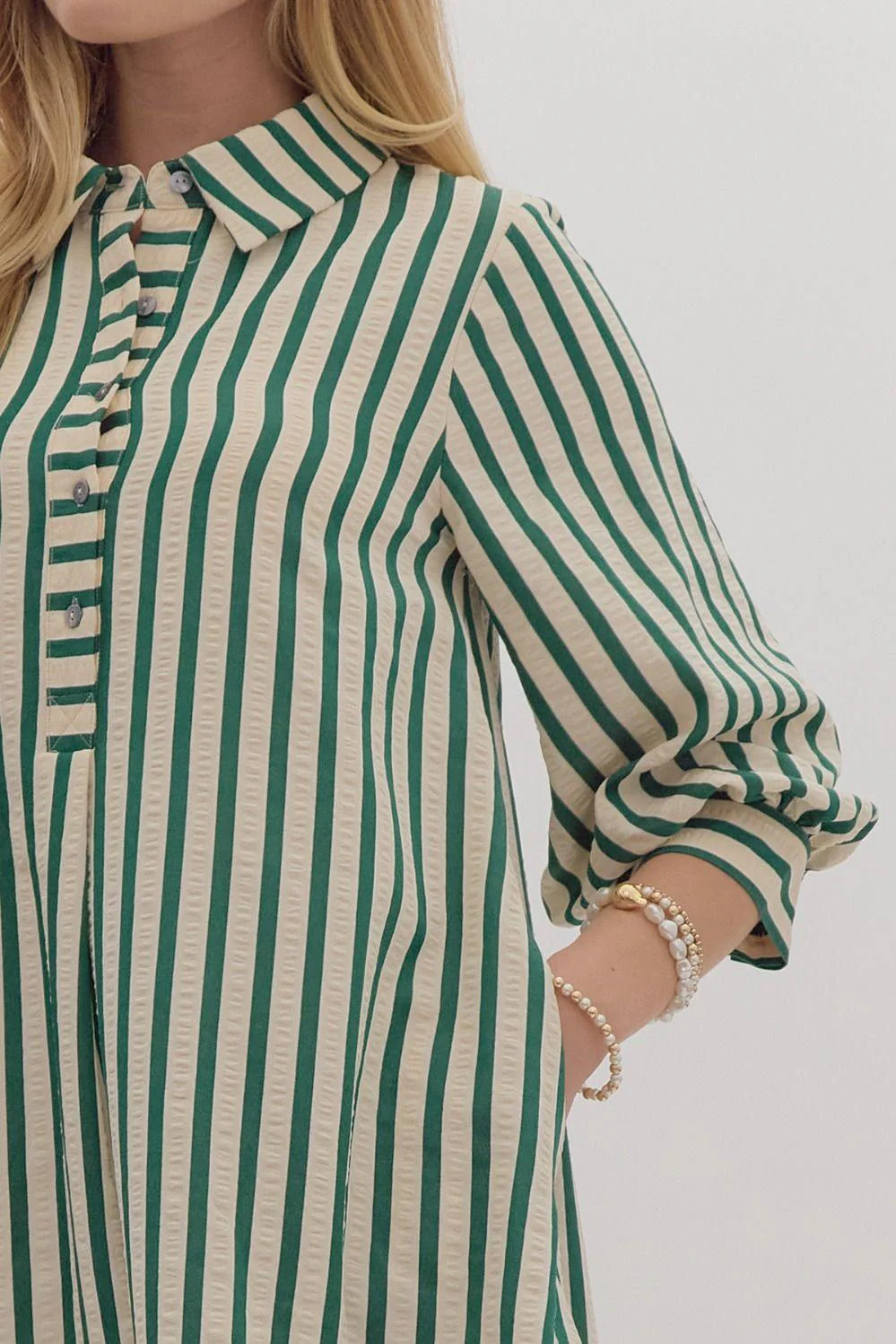 Striped Seersucker Dress - Image 5