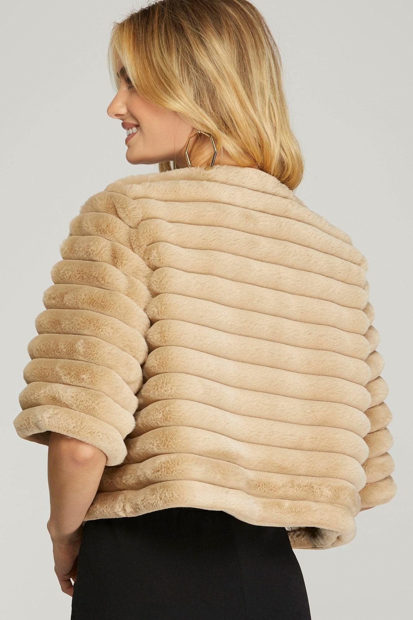 Faux Fur Short Bolero Jacket - Image 3