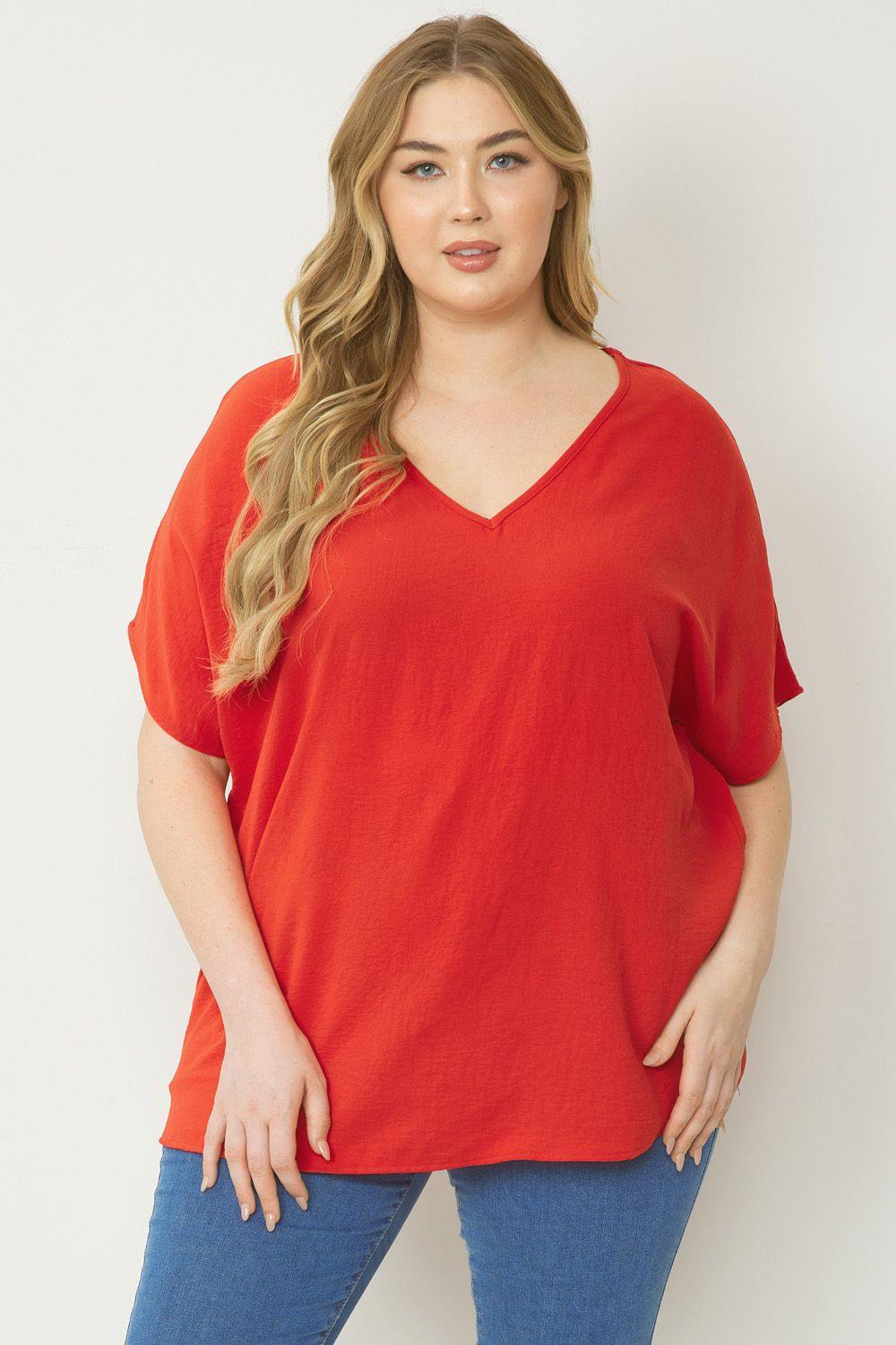 Classic V-Neck Top in Plus - Image 12