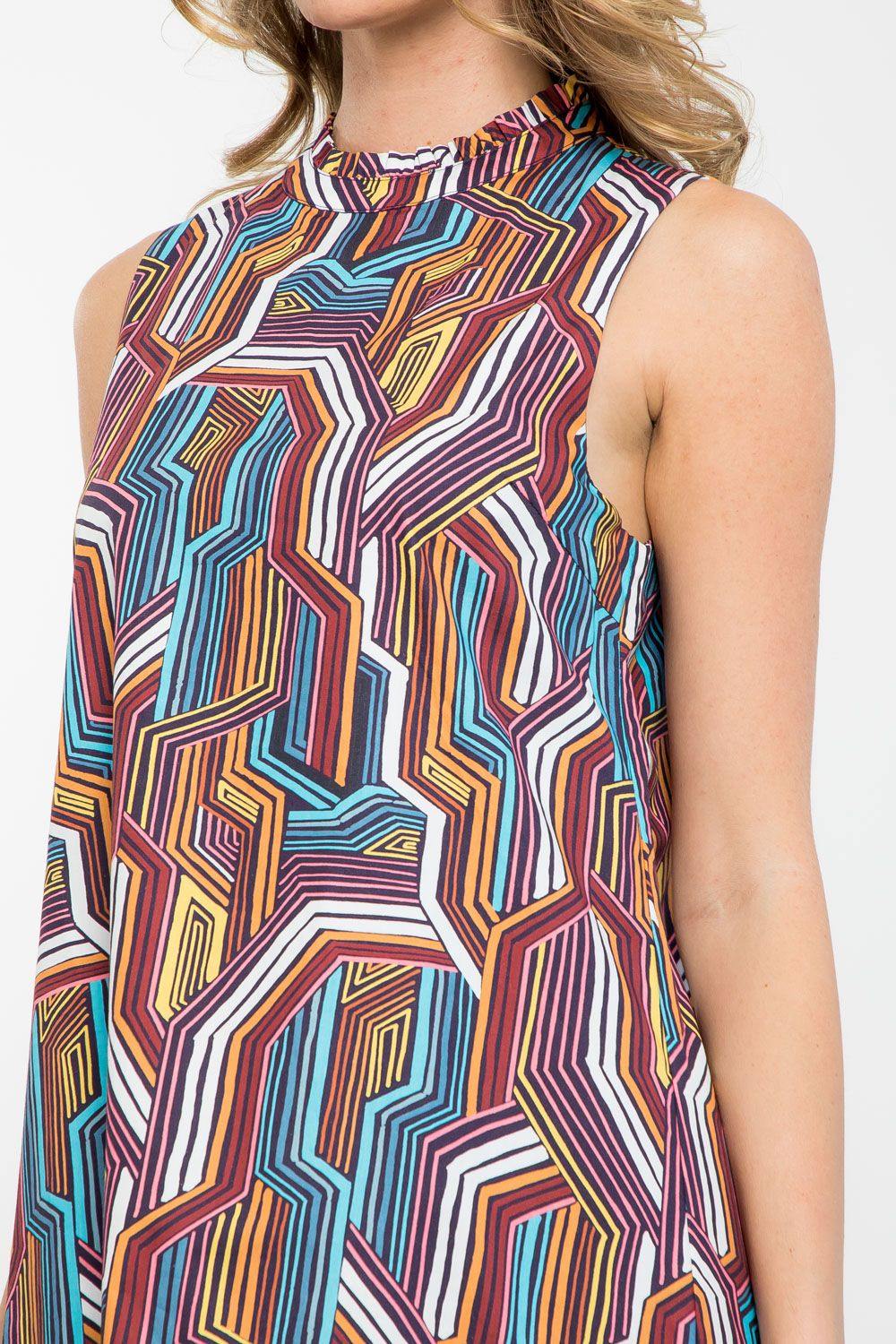 Art Deco Ruffle Neck Dress - Image 4