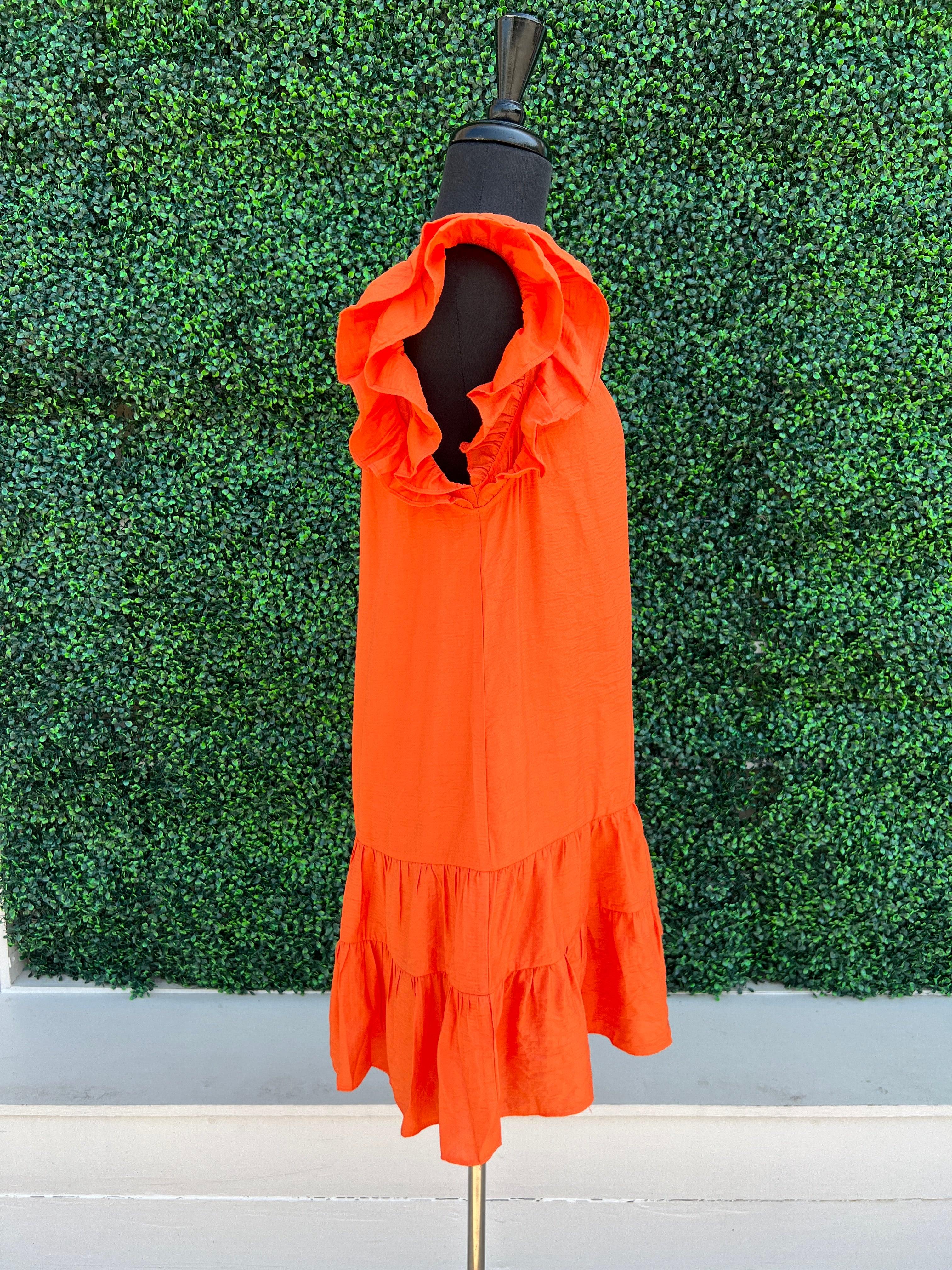 Flutter Sleeve Ruffle Hem Dress - Image 4