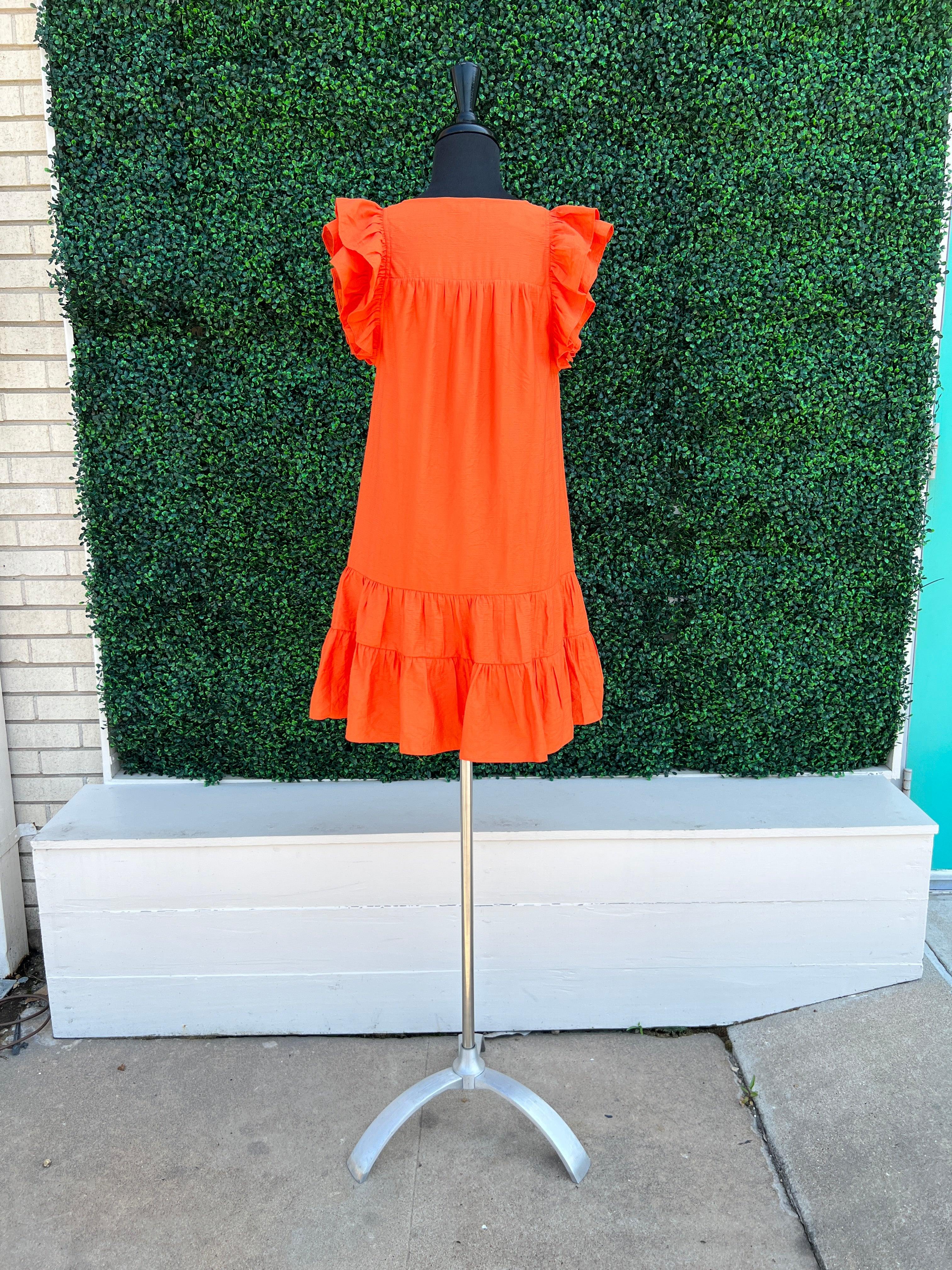 Flutter Sleeve Ruffle Hem Dress - Image 5