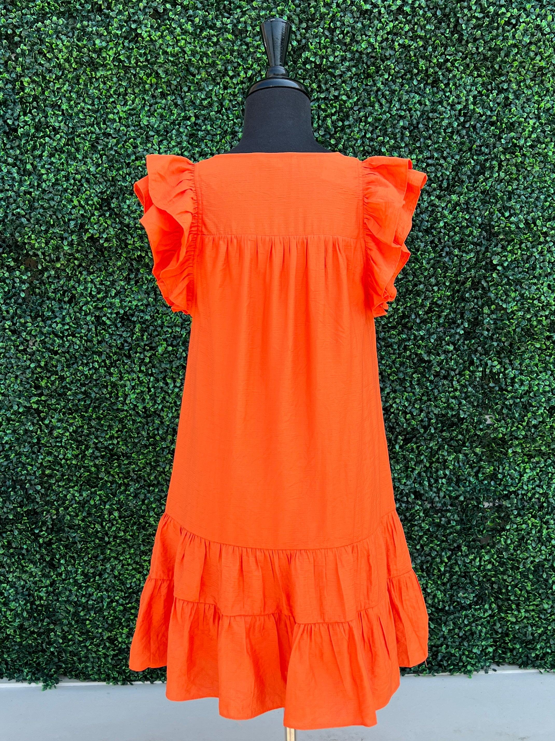 Flutter Sleeve Ruffle Hem Dress - Image 6