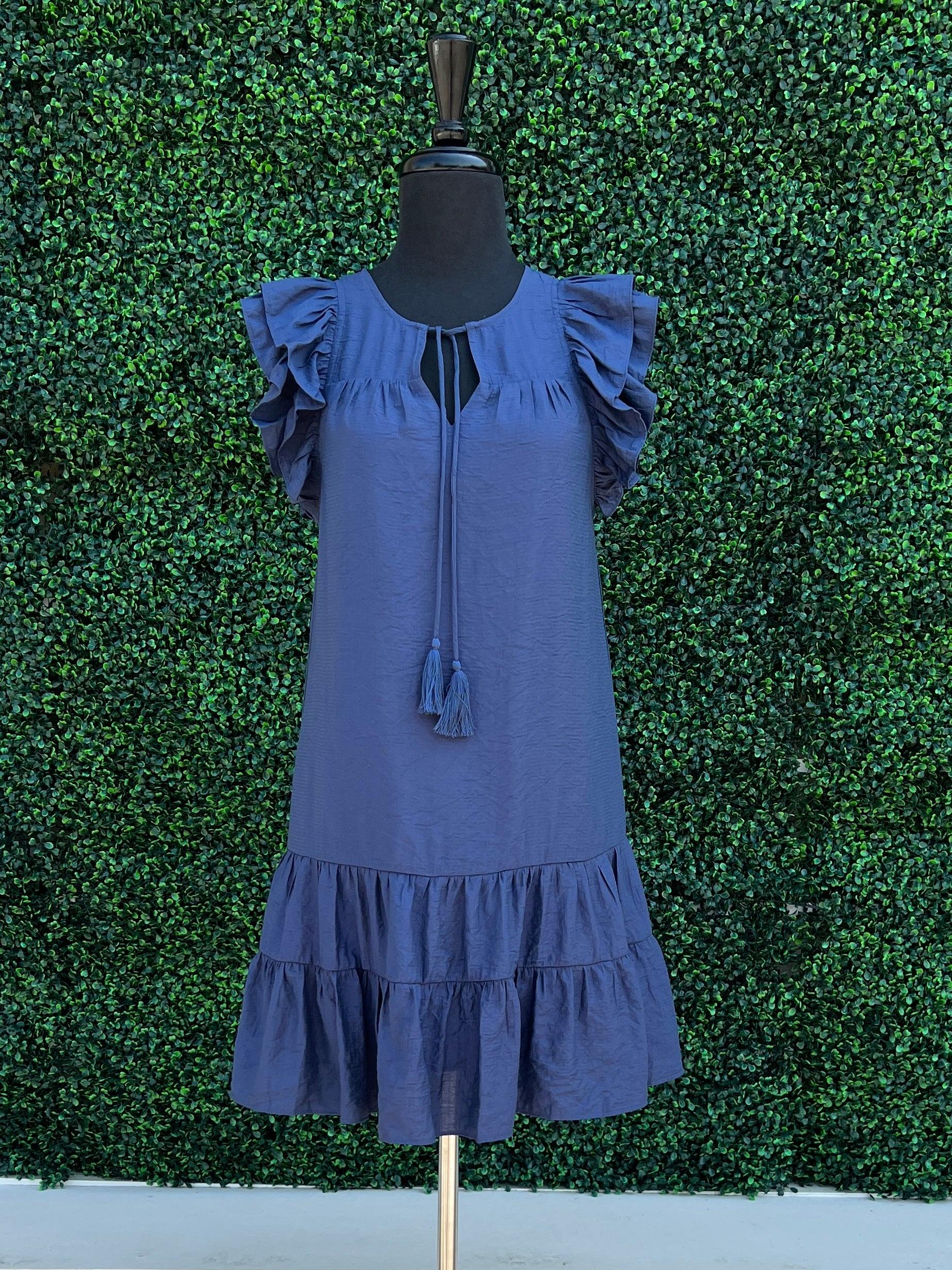 Flutter Sleeve Ruffle Hem Dress - Image 7