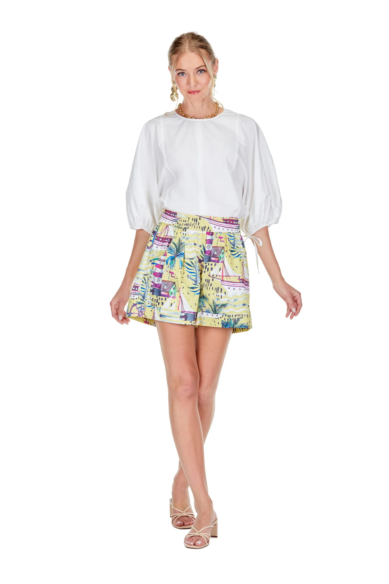 Cinched Sleeve White Tee - Image 6