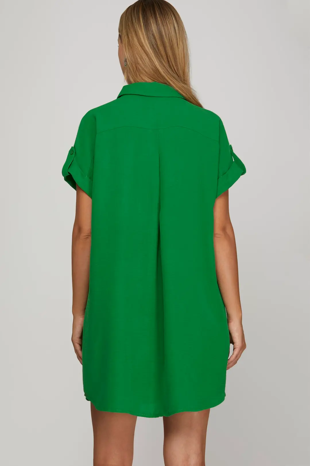 Classic Short Sleeve Shirt Dress - Image 6
