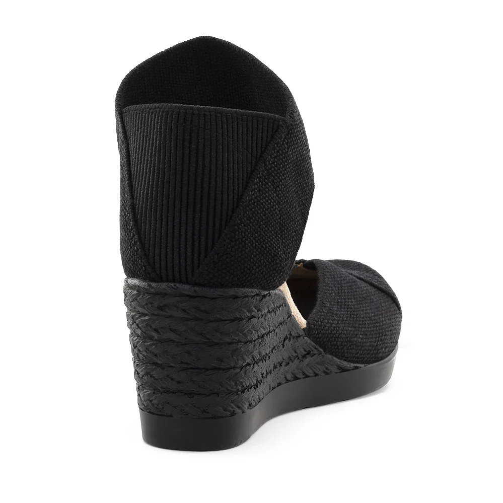 Black Closed Toe 2" Washable Wedge - Image 3