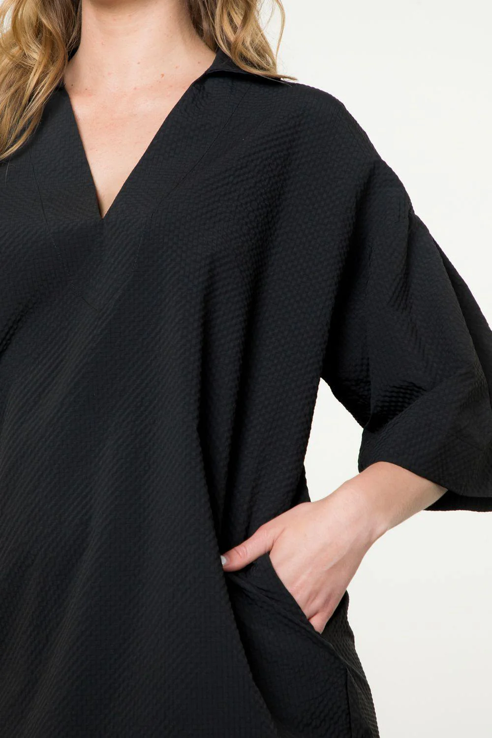Textured Black Dress - Image 5