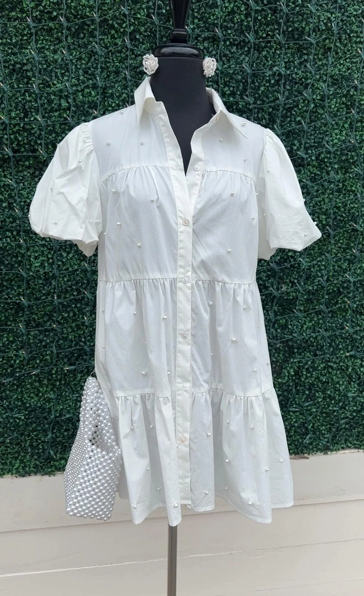 Pearl Embellished Dress - Image 4