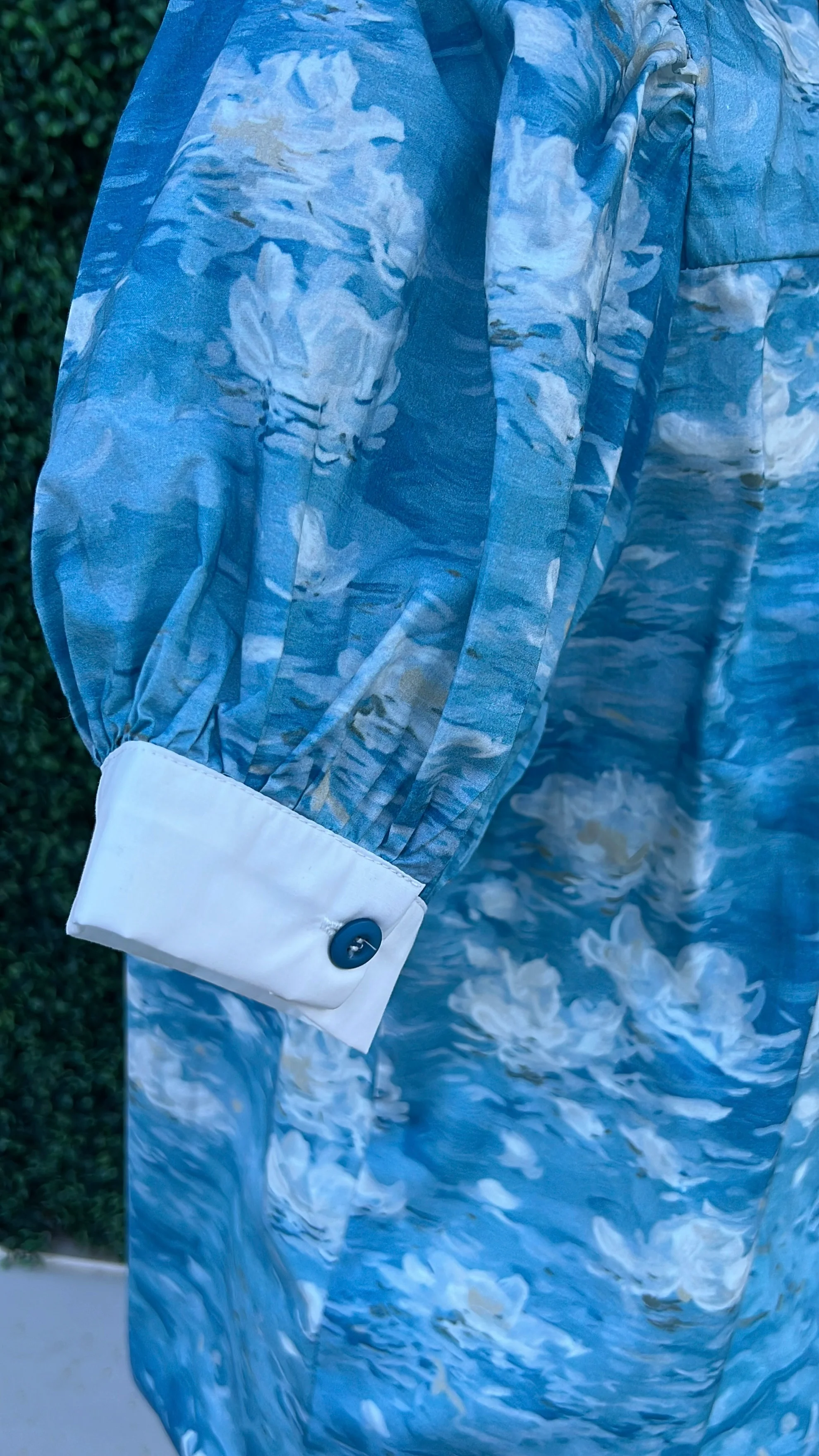 Cotton Painted Lily Print Blouse - Image 2
