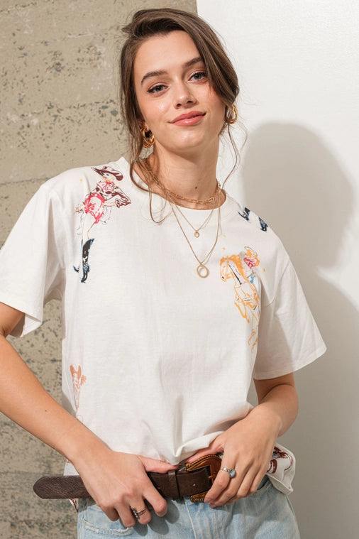 Vintage Cowgirl Printed Tee - Image 4
