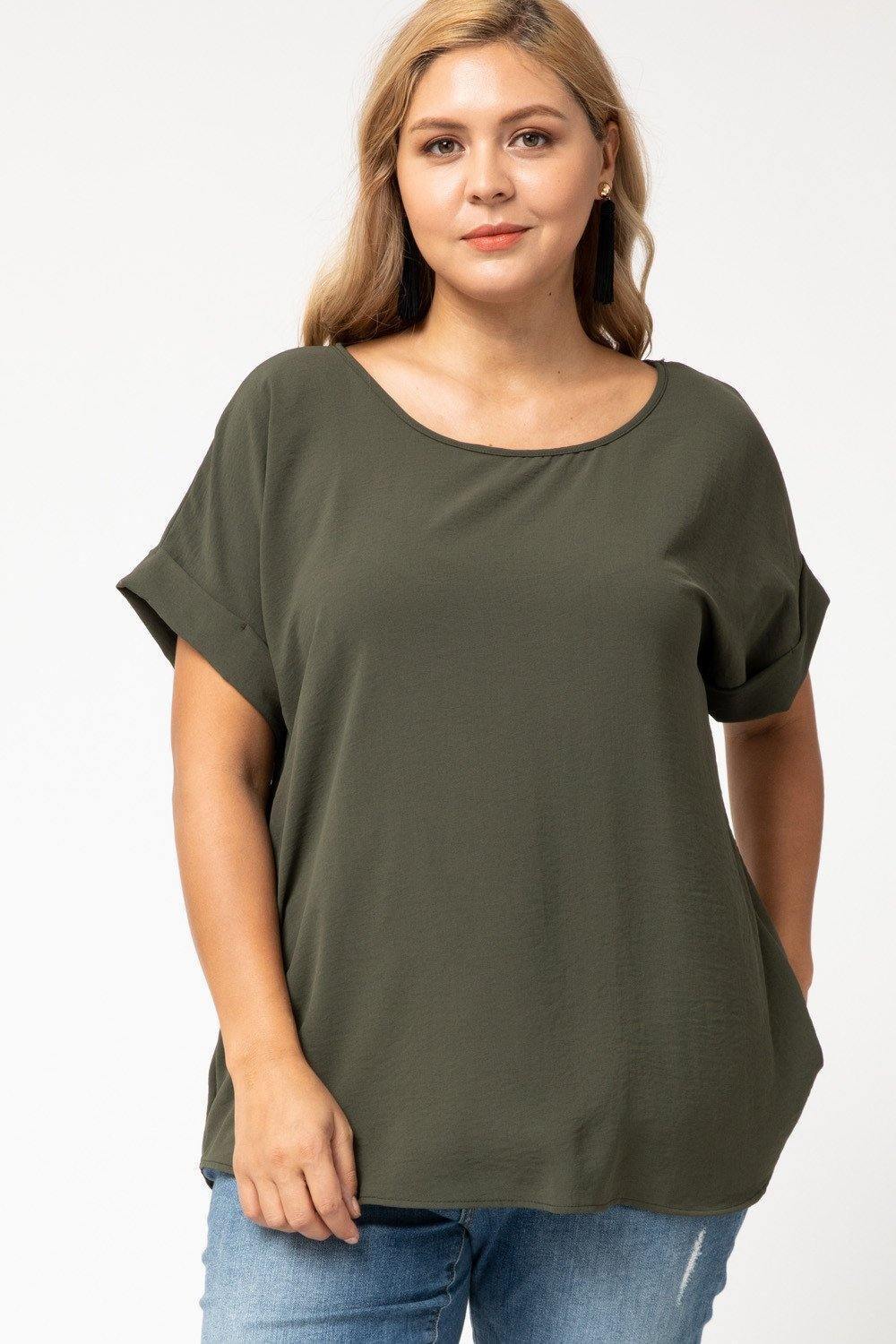 Cuff Sleeved Top in Plus - Image 11