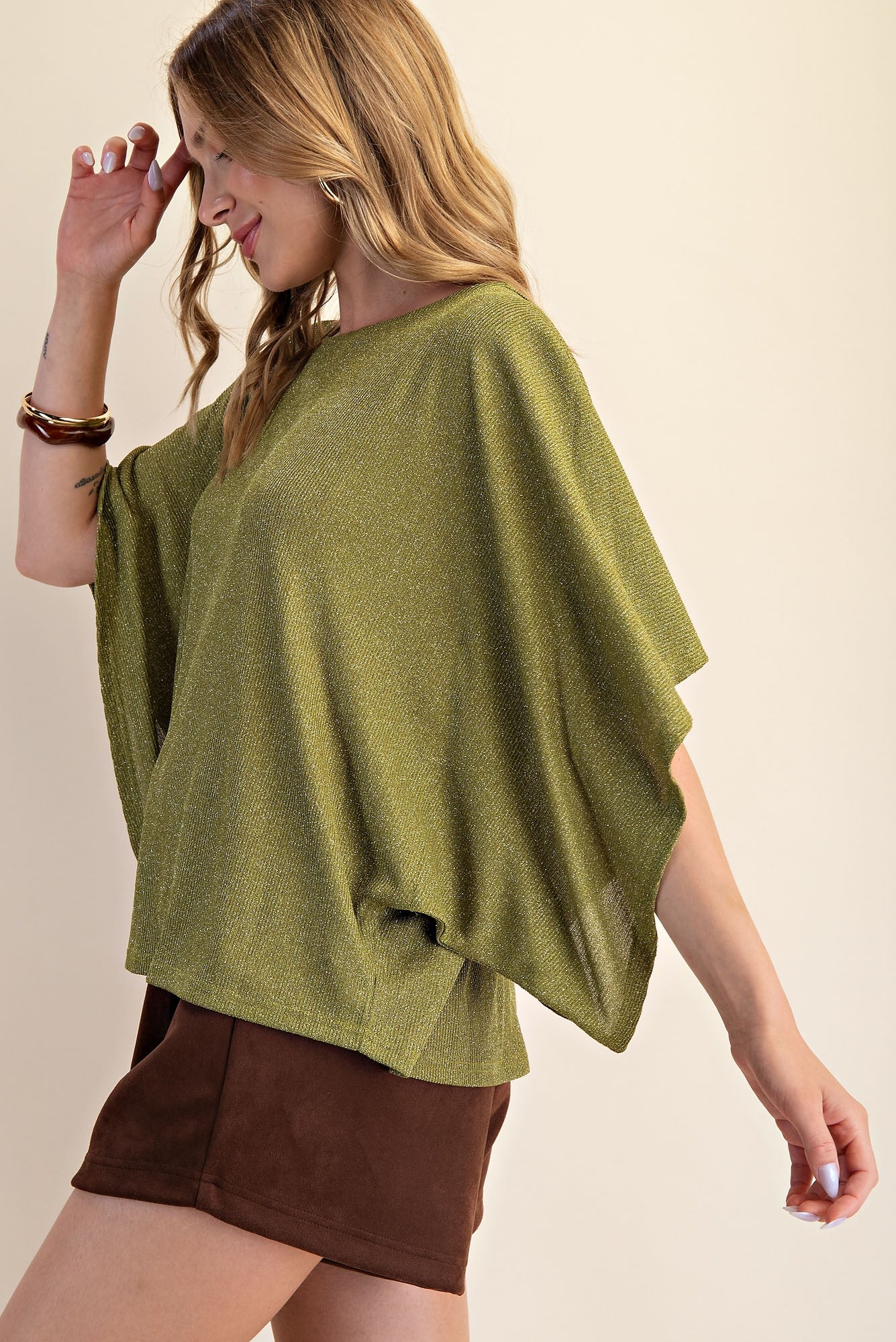 Kimono Sleeve Sparkle Knit Top - Image 3