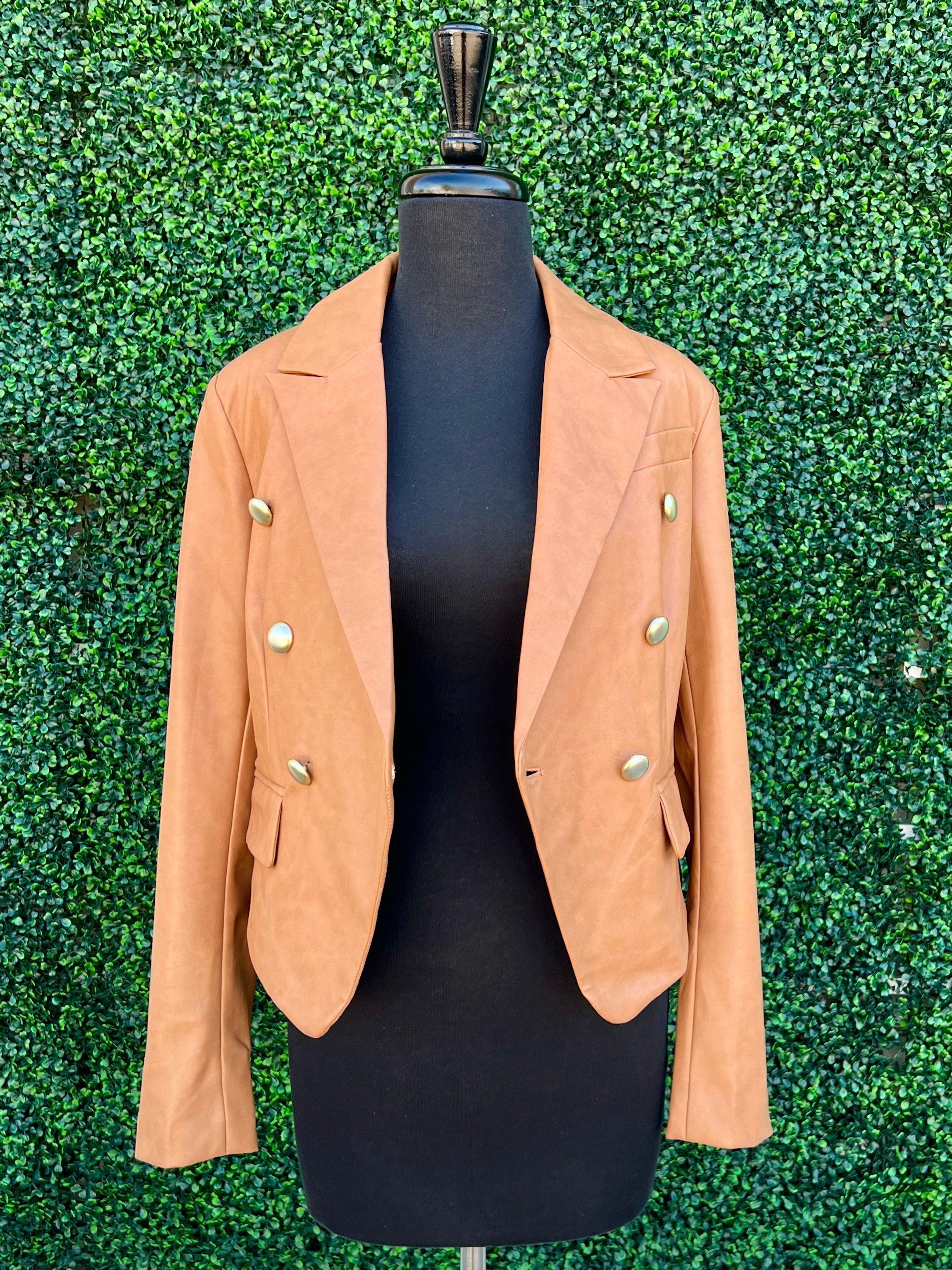 Vegan Leather Blazer - Image 2