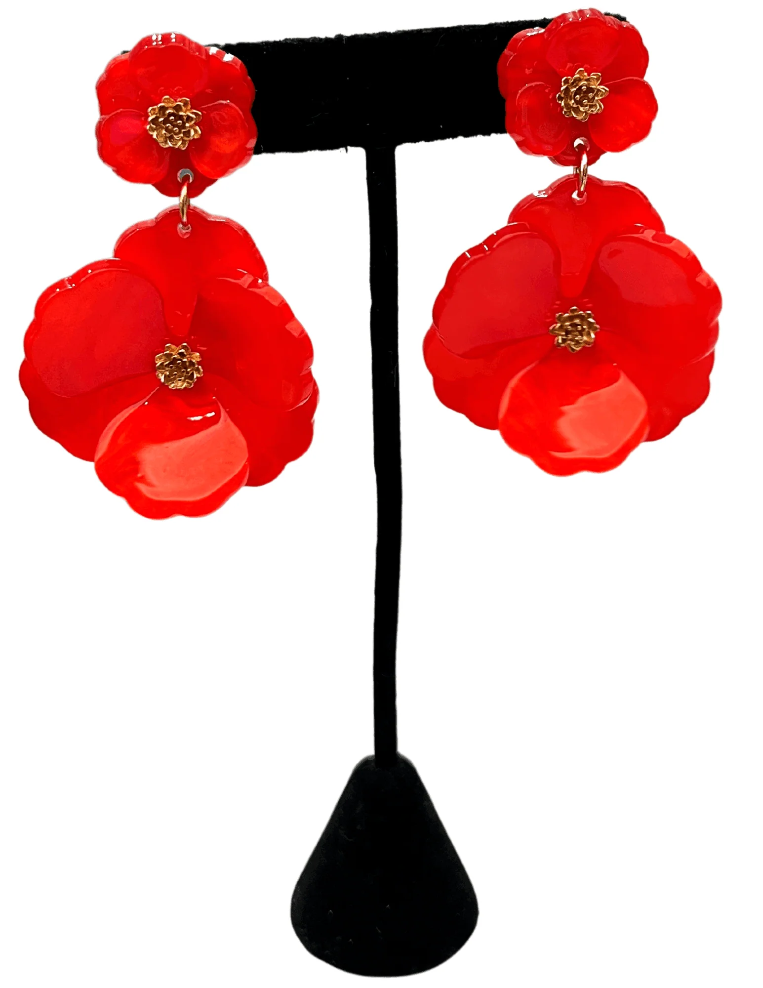 Double Flower Post Earring - Image 4
