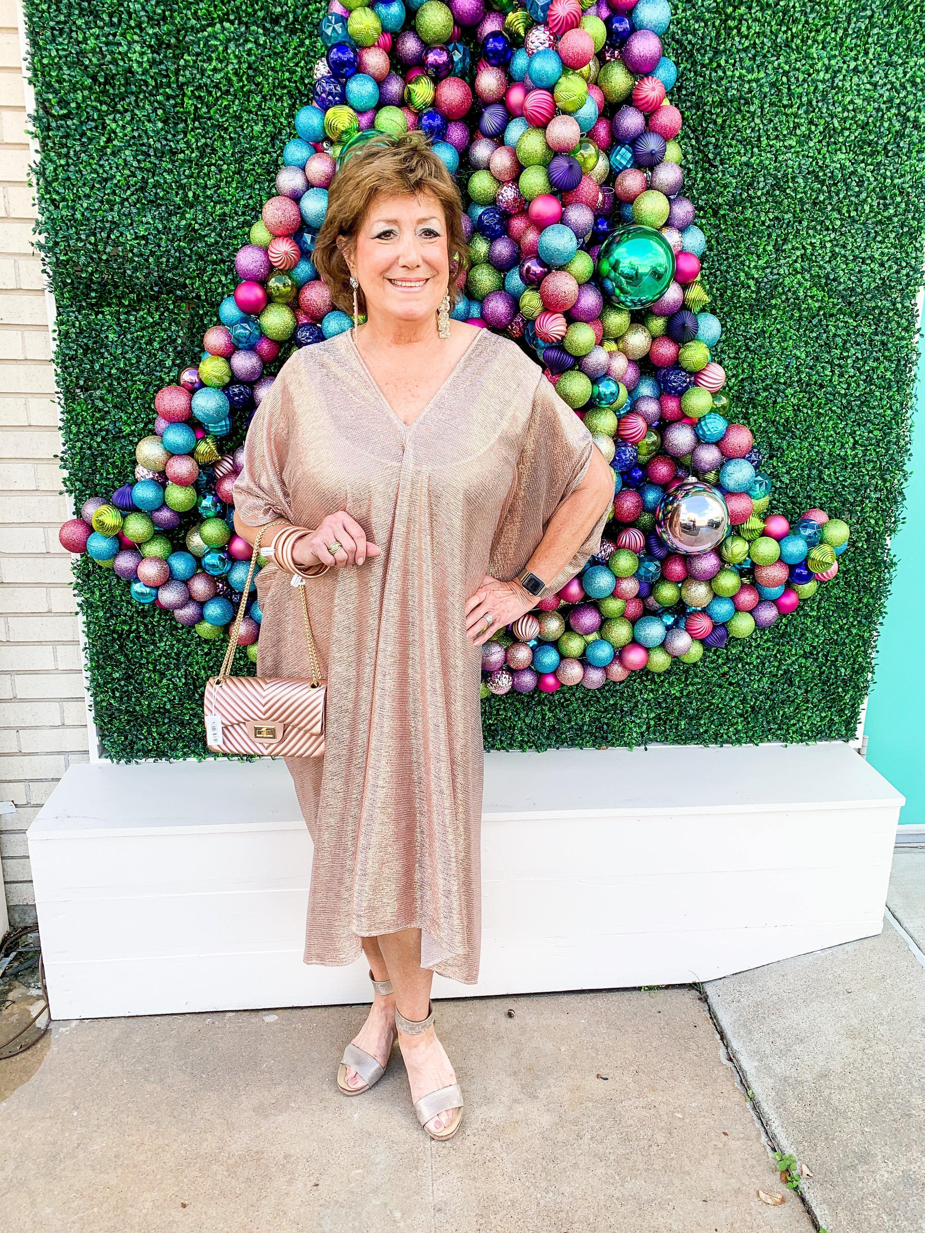 Rose Gold Shimmer Sheer Caftan - Image 2