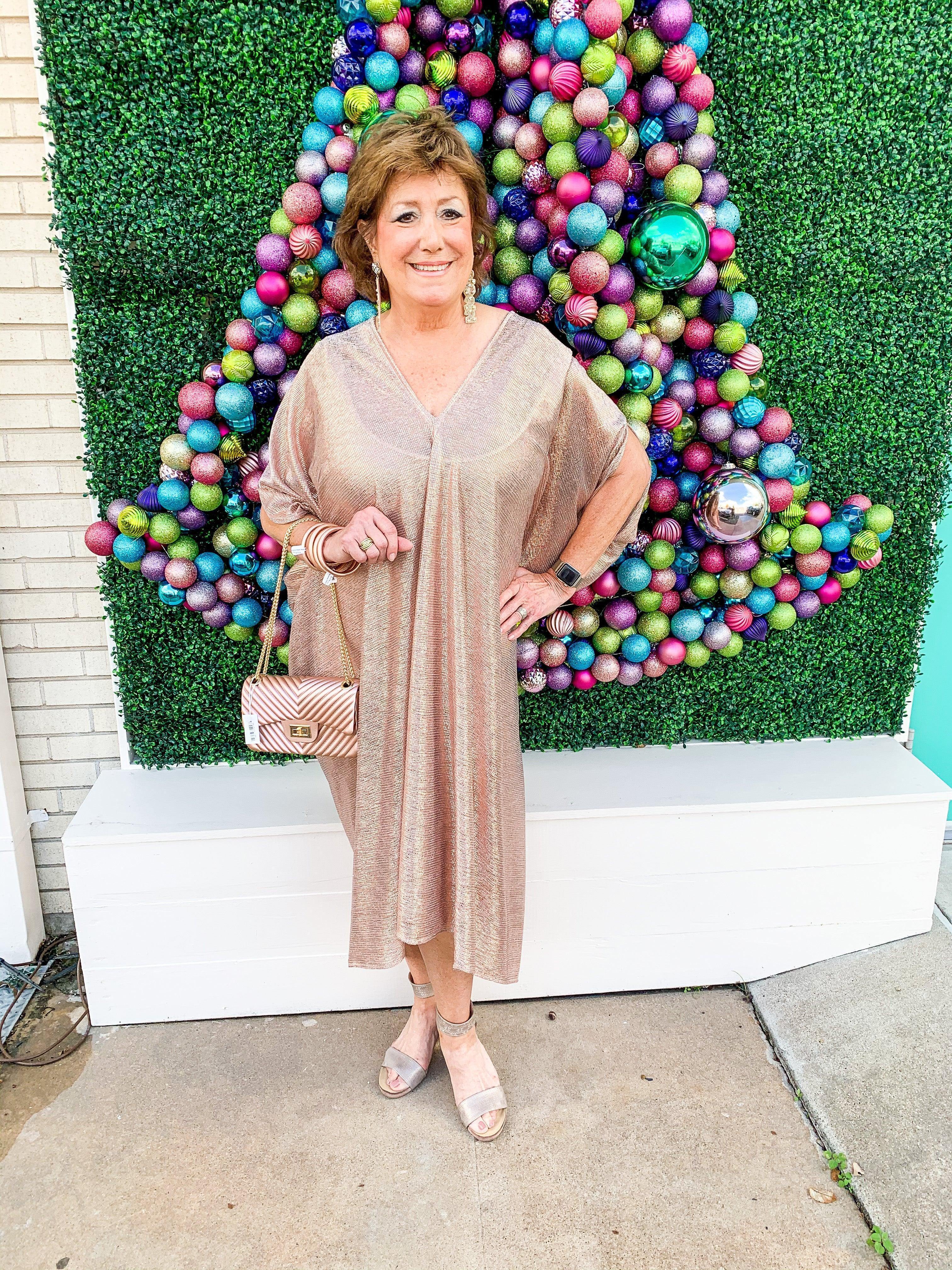 Rose Gold Shimmer Sheer Caftan - Image 5