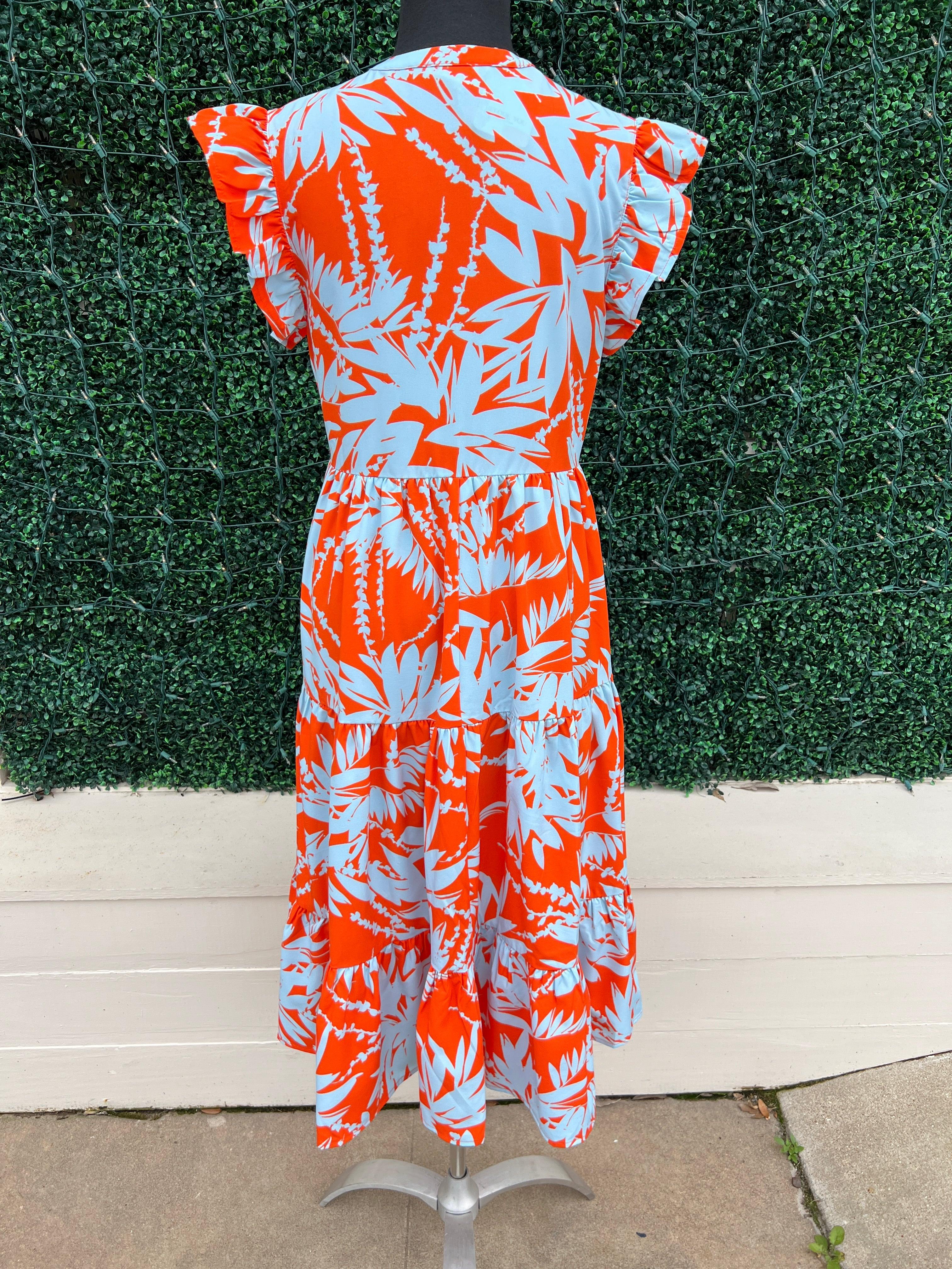Orange Palms Print Midi - Image 6