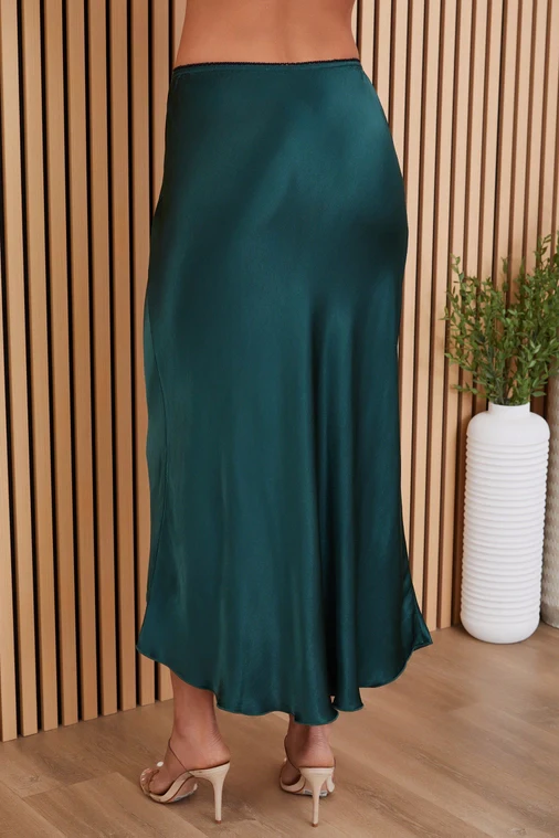 Emerald Bias Cut Skirt - Image 4