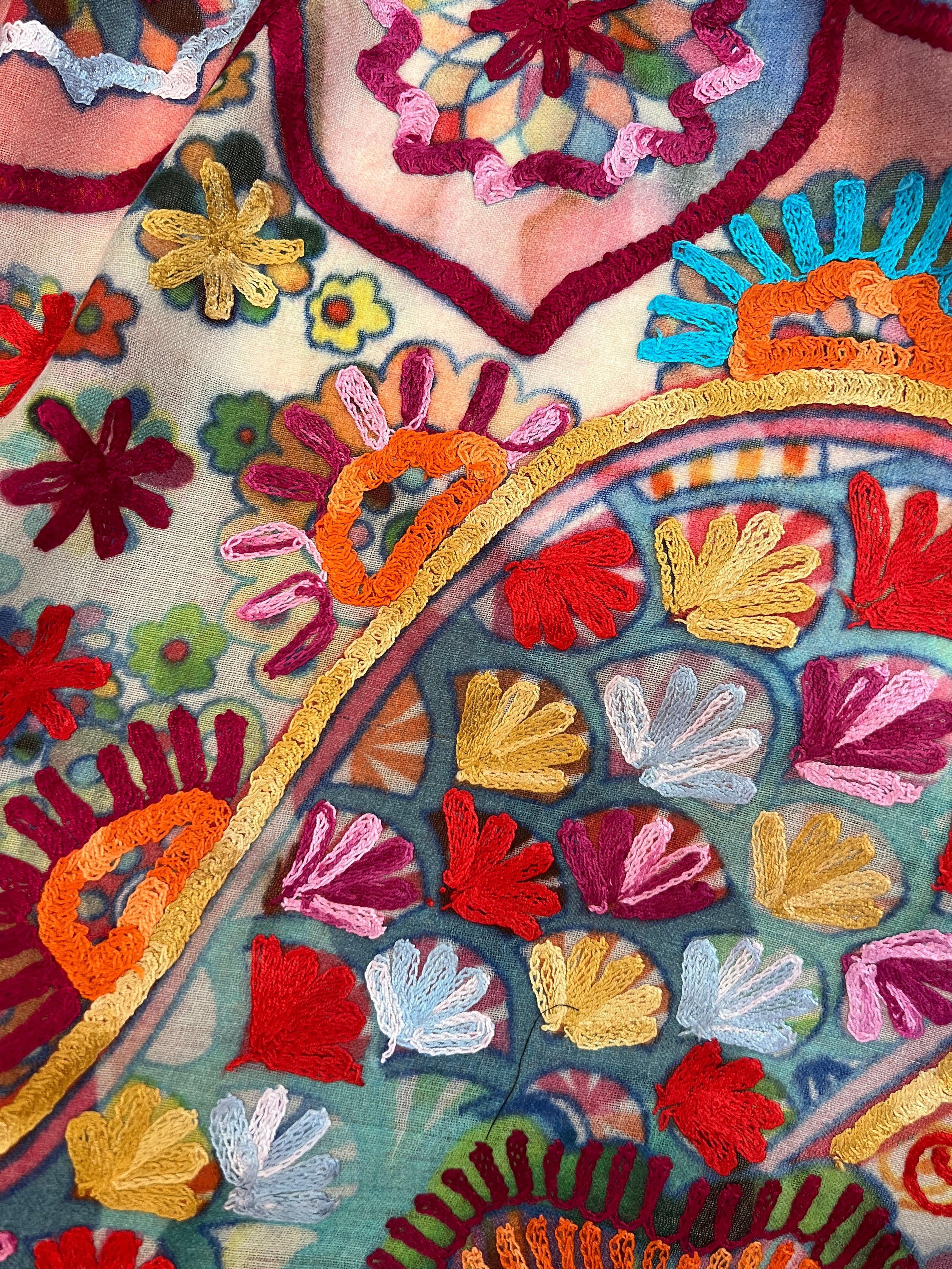 Embroidered Blossoms Shawl - Image 4