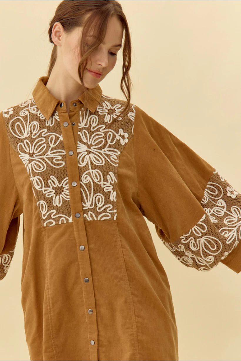 Embroidered Corduroy Dress - Image 2