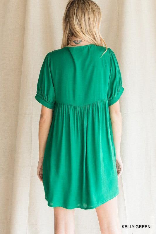 Embroidered Yoke Babydoll Dress - Image 9
