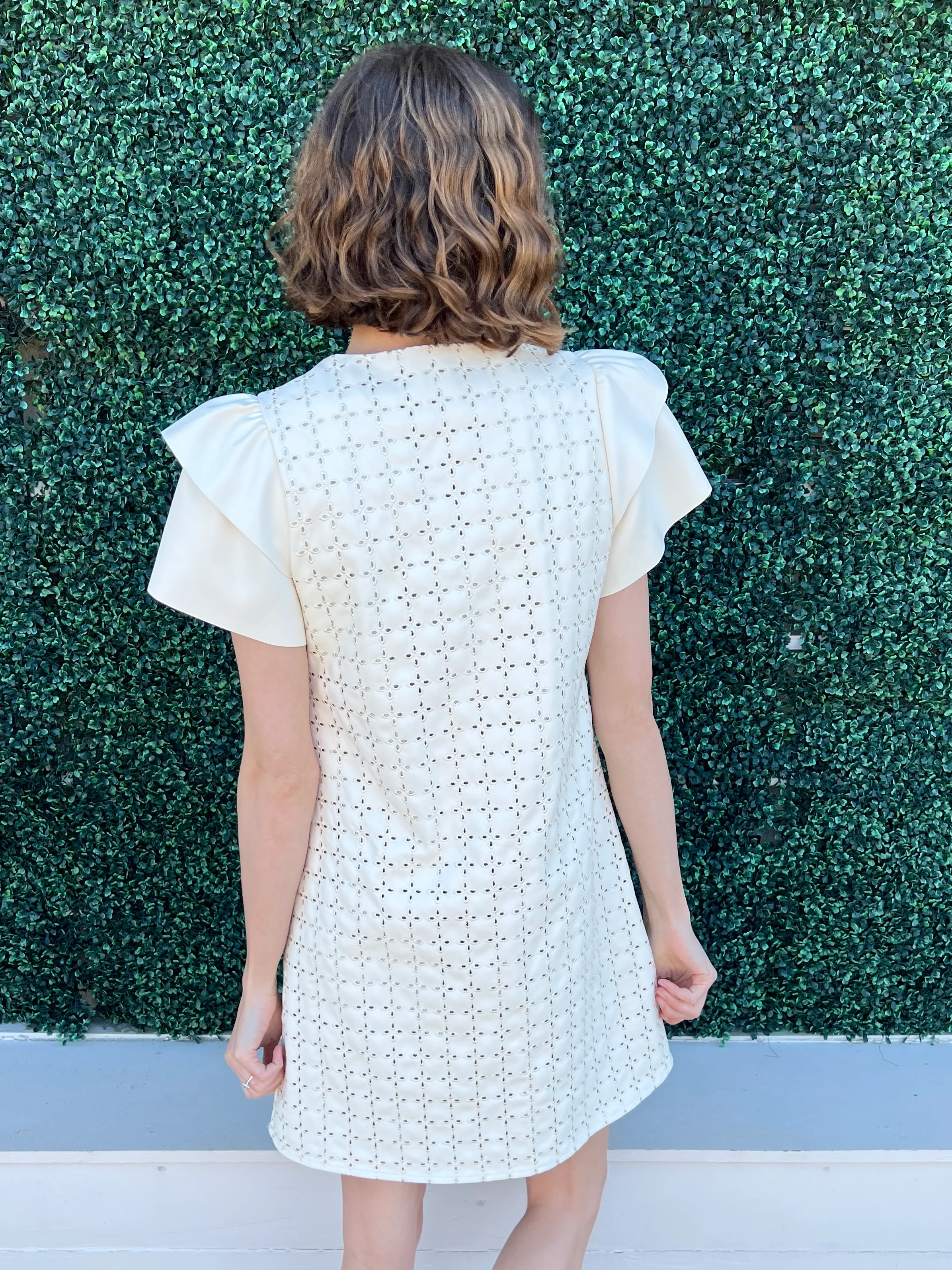 Vegan Leather Eyelet Dress - Image 5