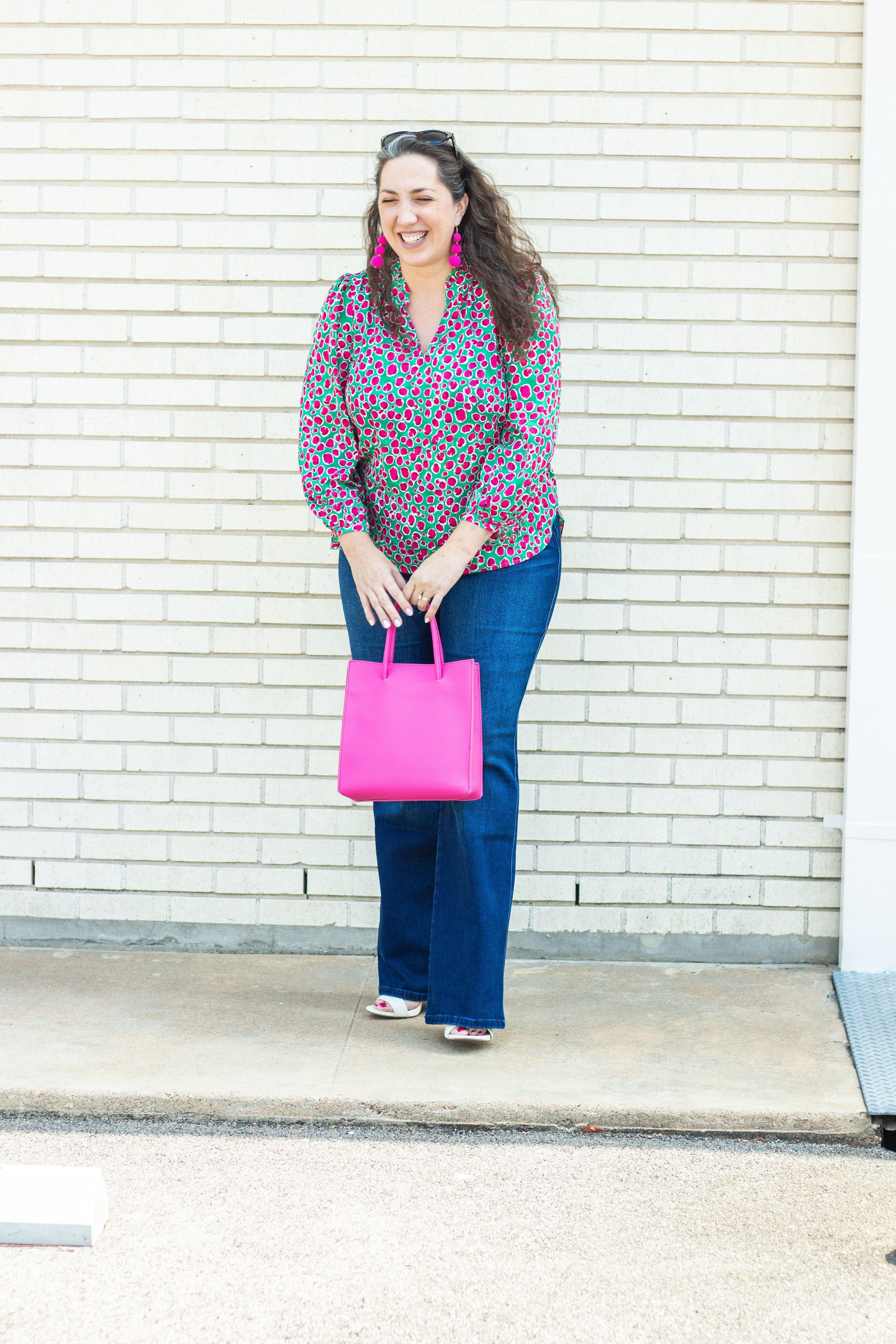 Green & Pink Printed Top - Image 5