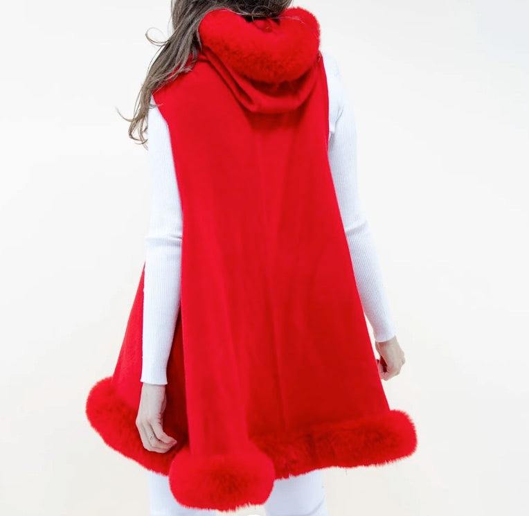 Hooded Faux Fur Swing Vests - Image 4