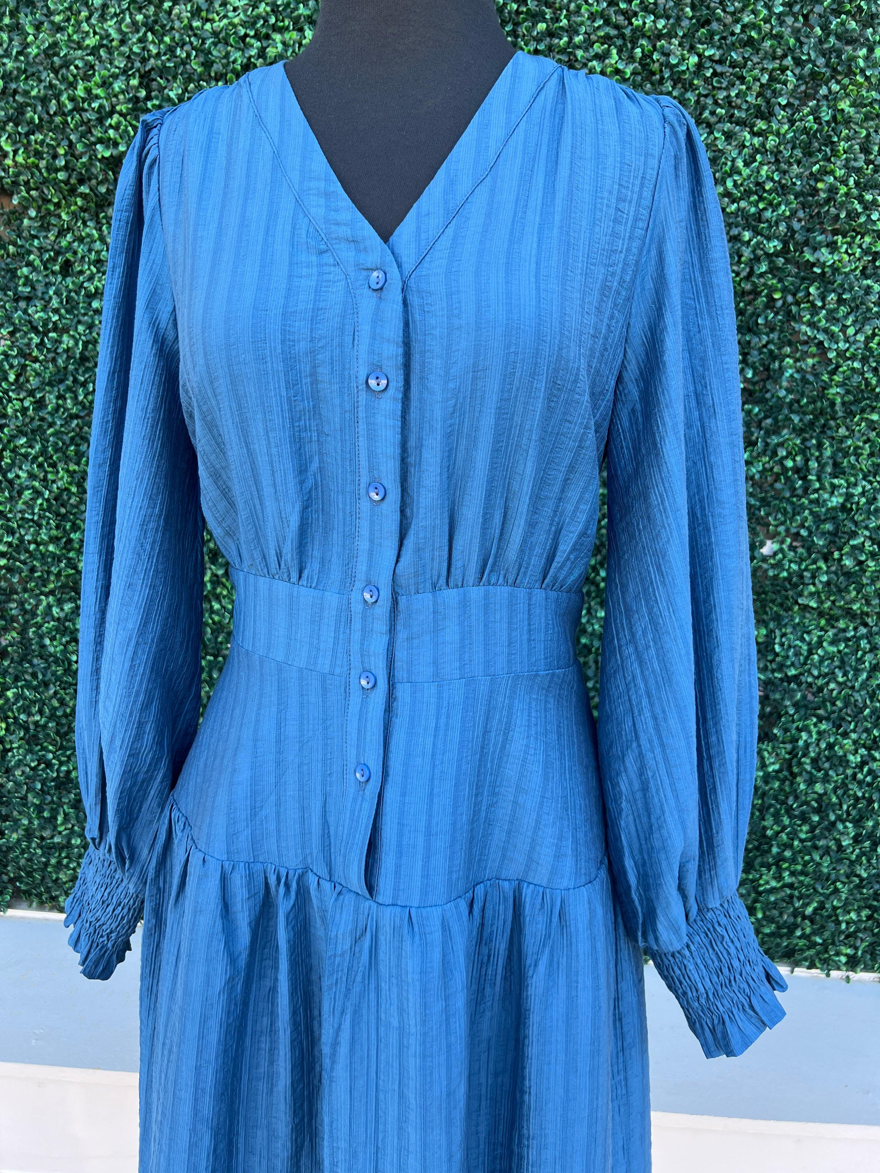 Hourglass Dusty Blue Dress - Image 4