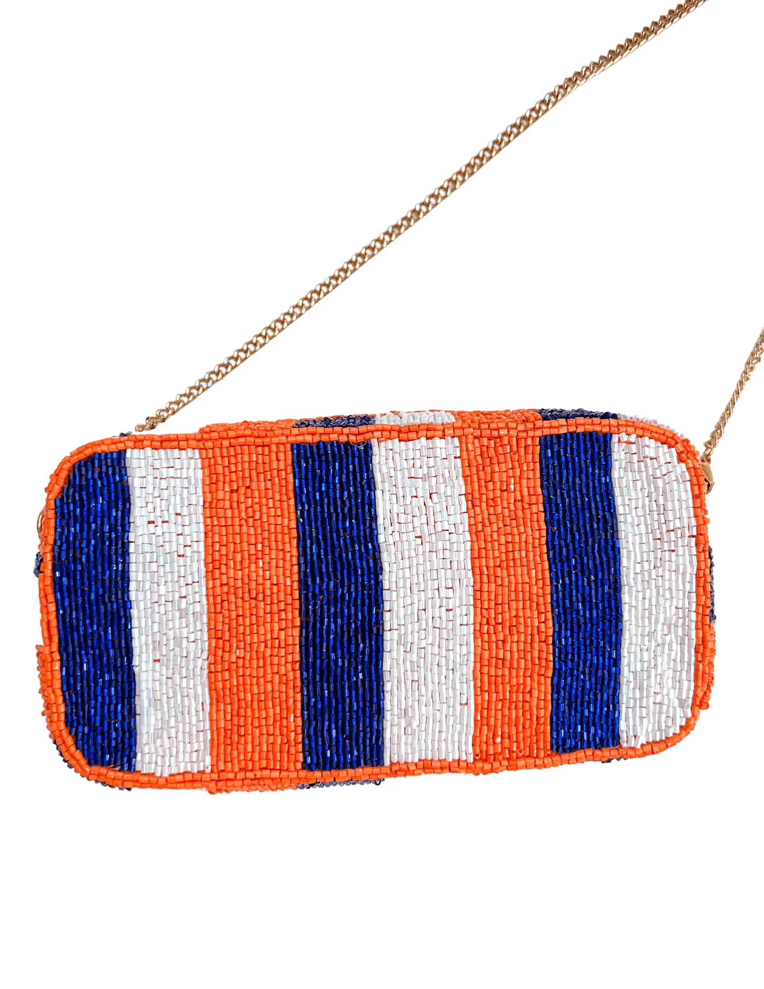 Orange White and Blue Beaded Crossbody - Image 3