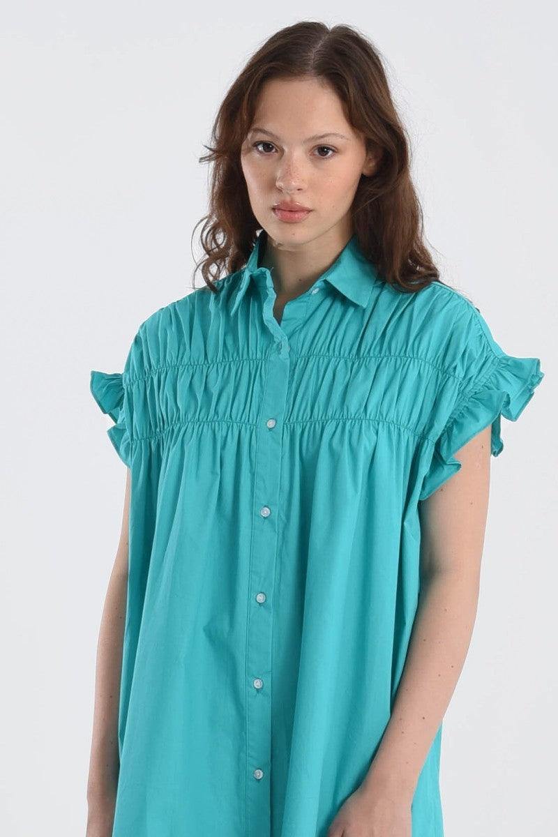Colorful Cotton Shirt Dress - Image 14