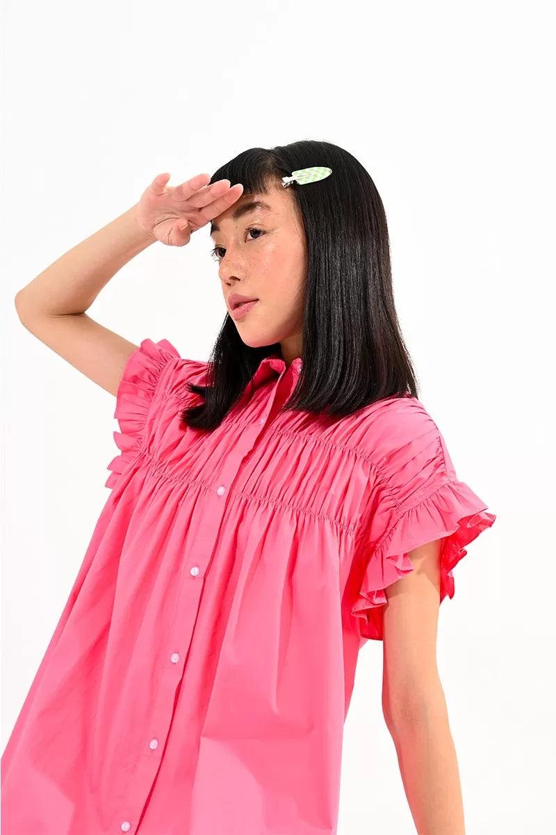 Colorful Cotton Shirt Dress - Image 6