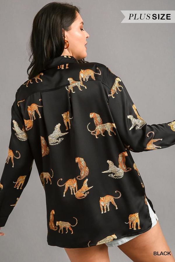 Silky Cheetah Button Down PLUS - Image 4