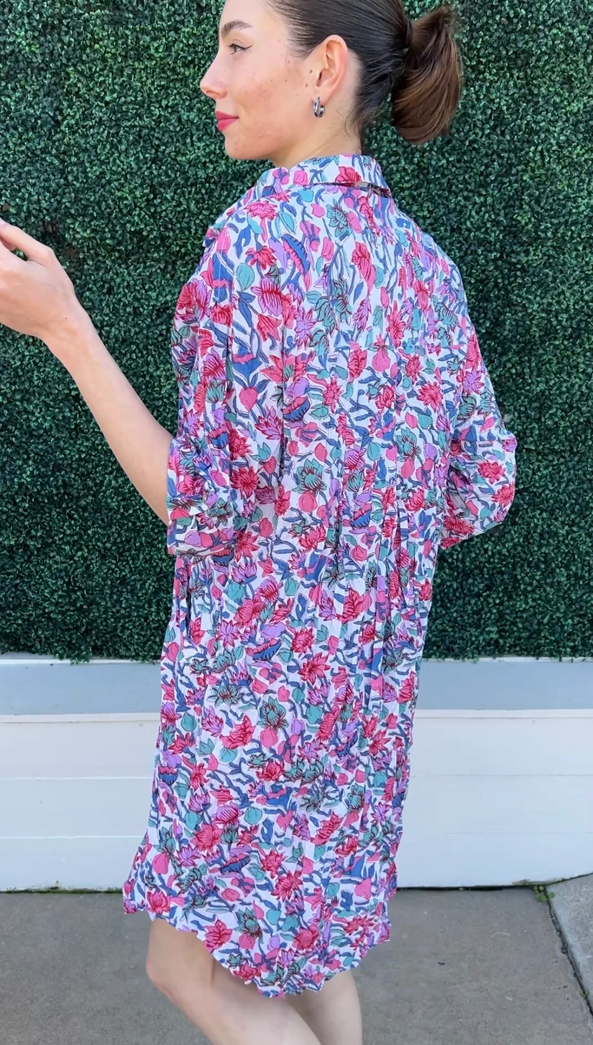 JIJI Lilac Print Cotton Shirt Dress - Image 2