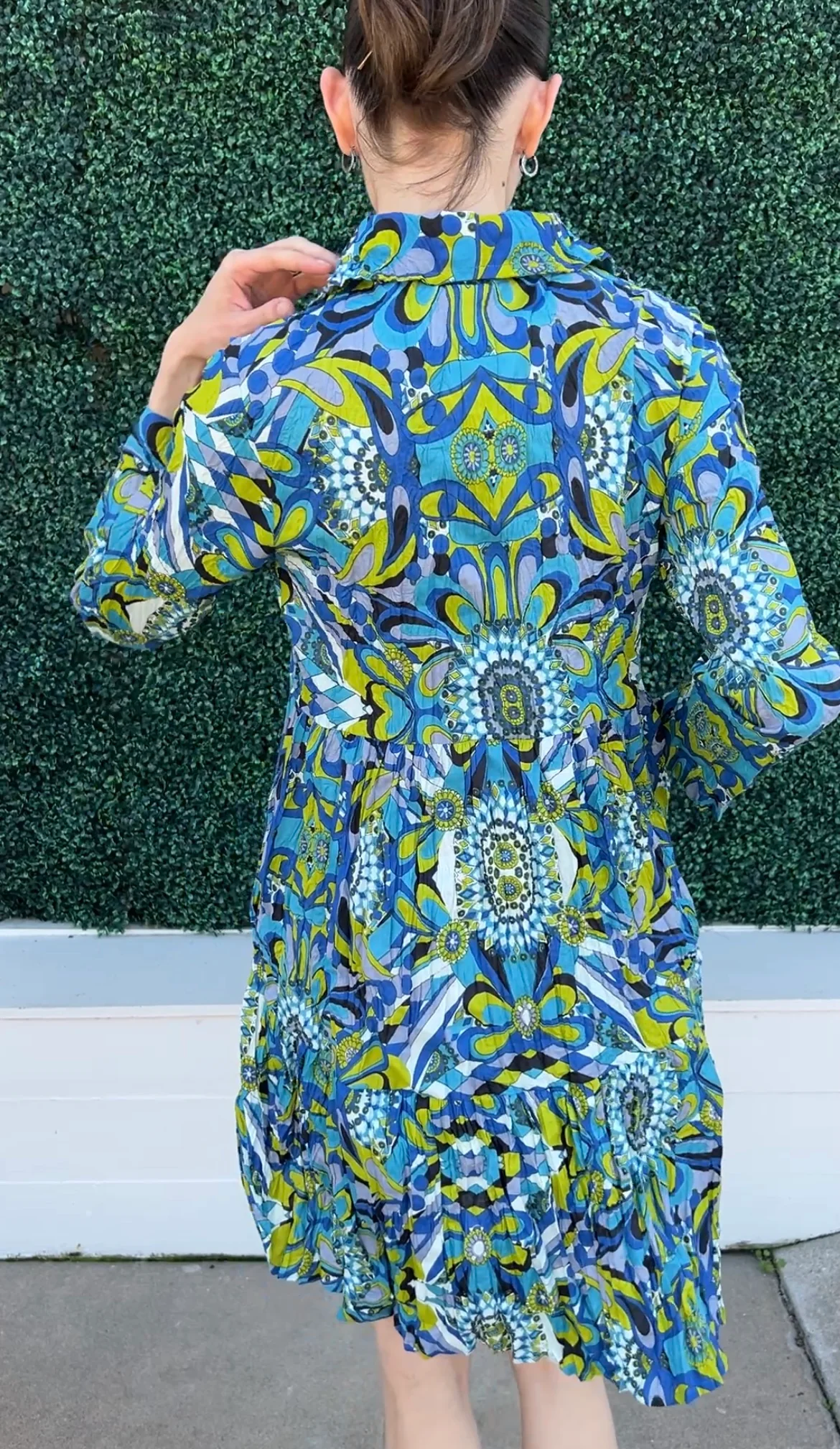 JUNE Retro Print Tiered Dress - Image 3
