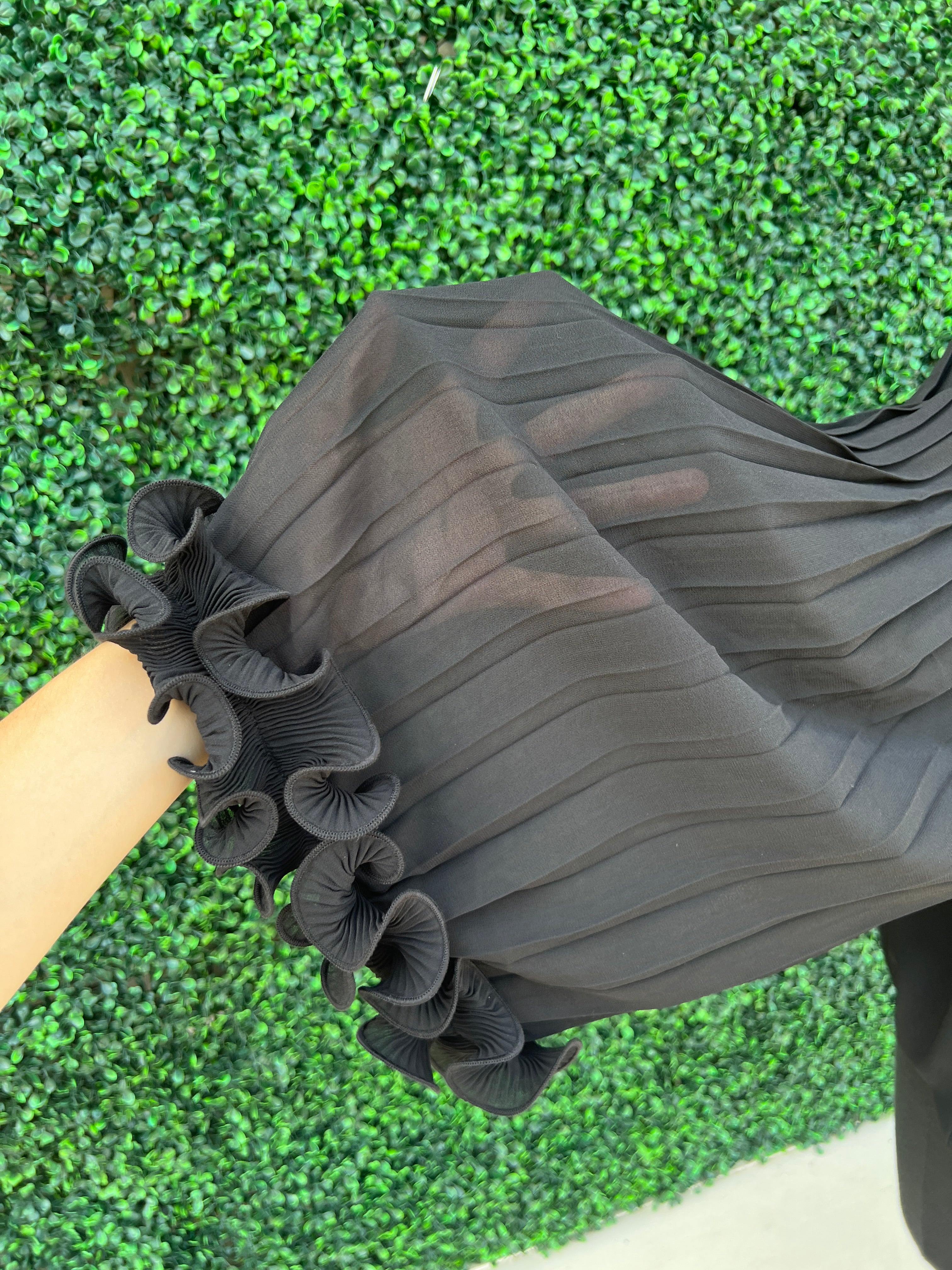 Ruffle Pleat Long Sleeve Blouse - Image 2