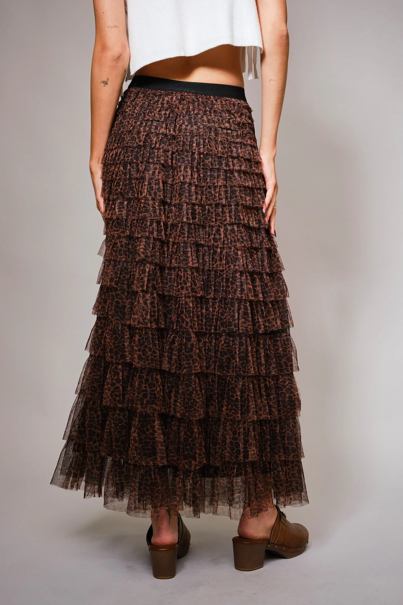Leopard Tulle Maxi Skirt - Image 3