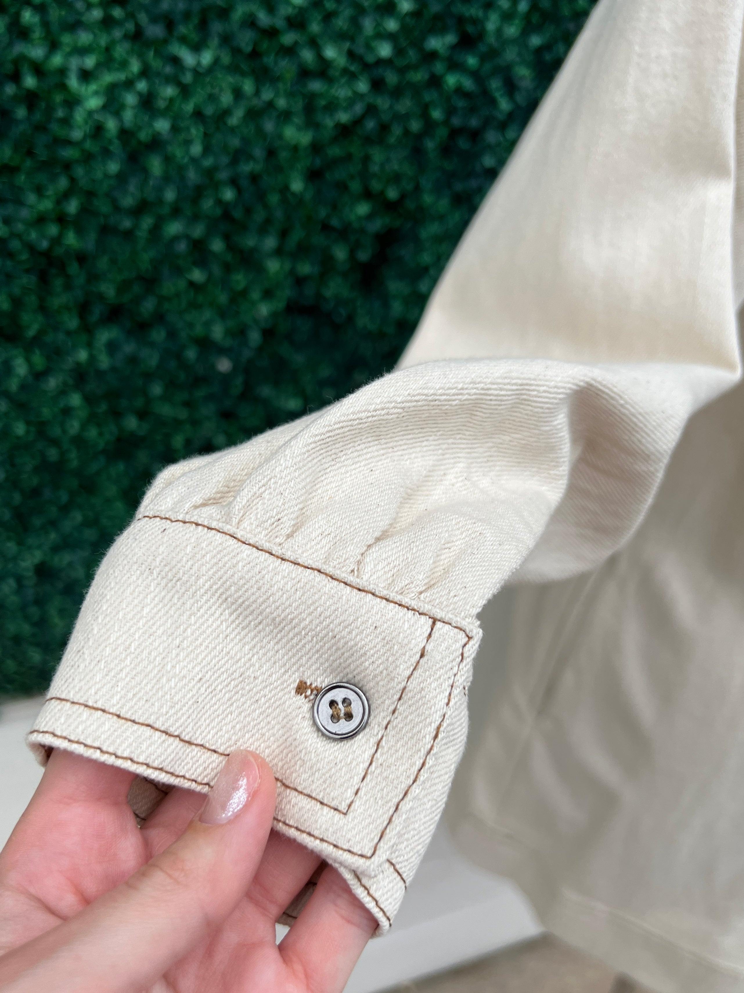 Cream Denim Dress - Image 2