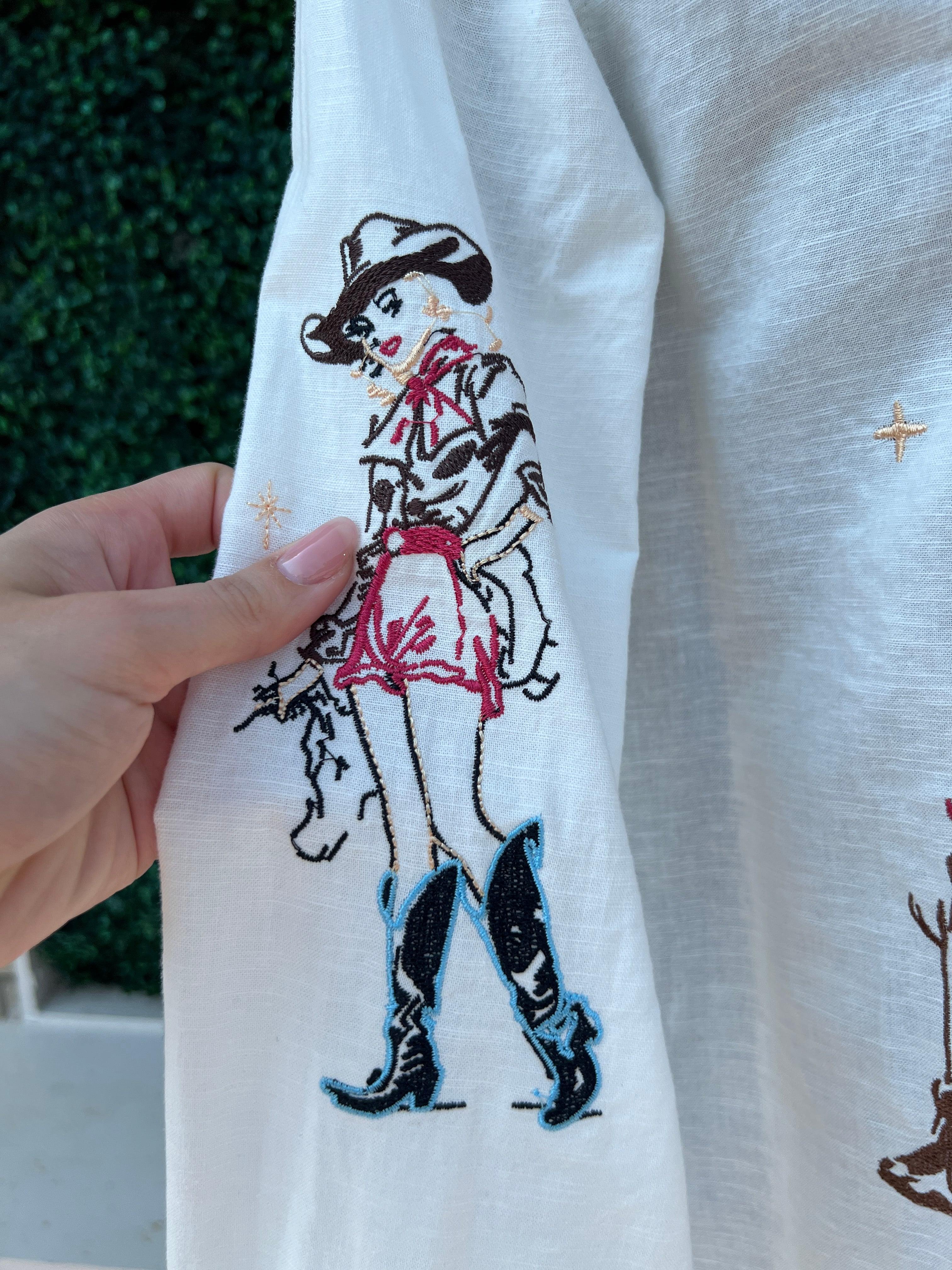 Vintage Cowgirl Embroidered Blouse - Image 7