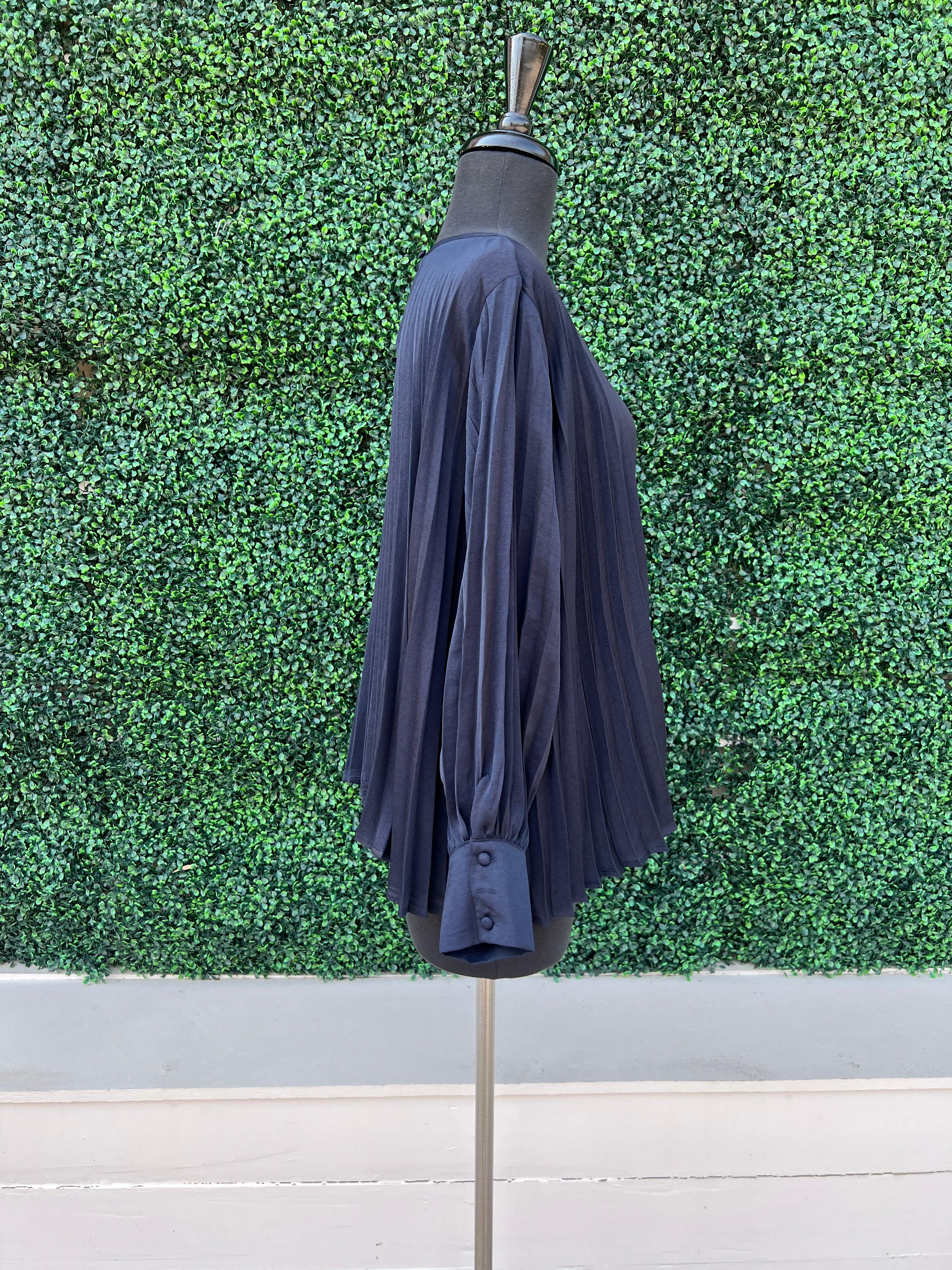 Long Sleeve Pleated Blouse - Image 3