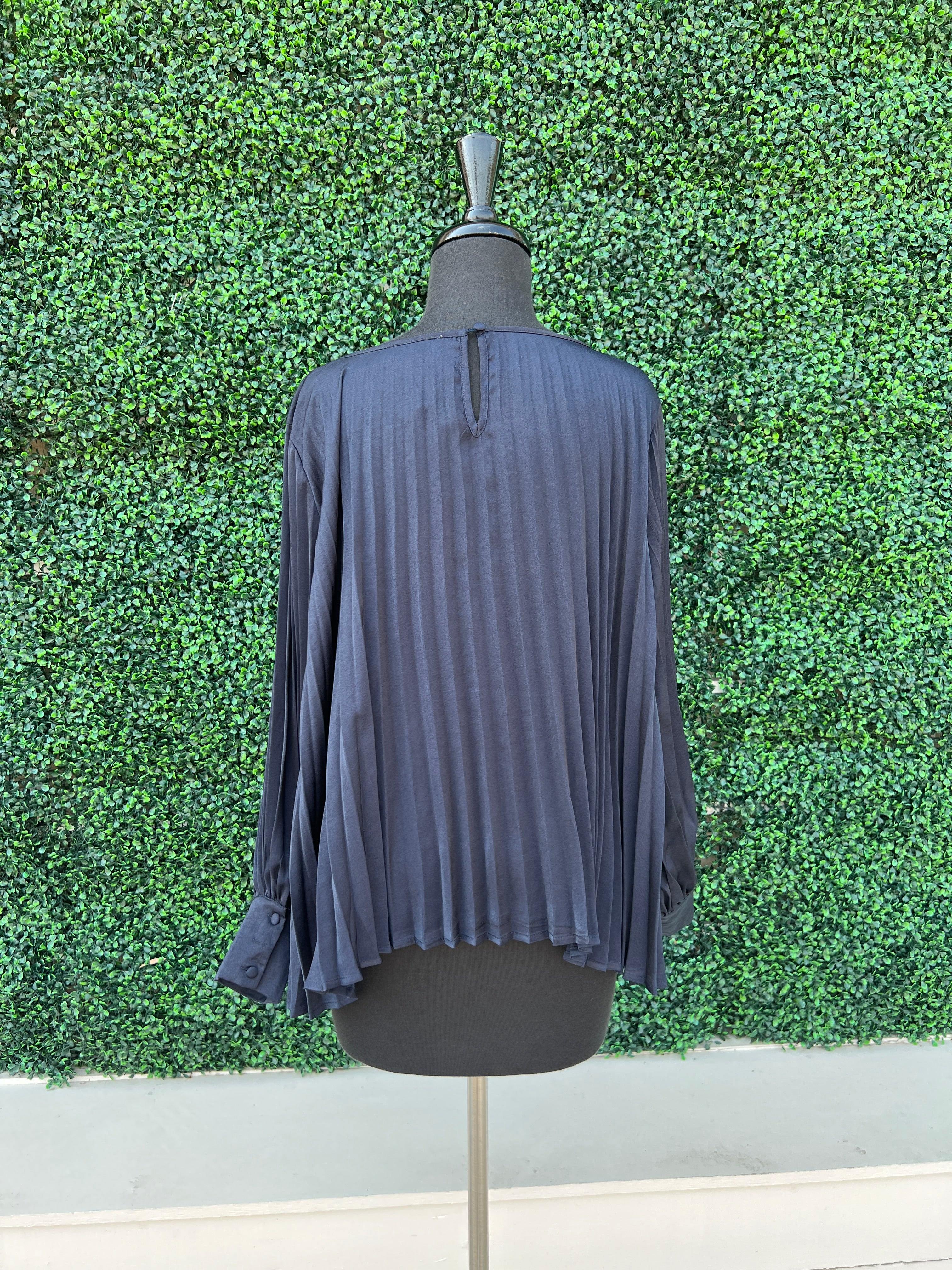 Long Sleeve Pleated Blouse - Image 4