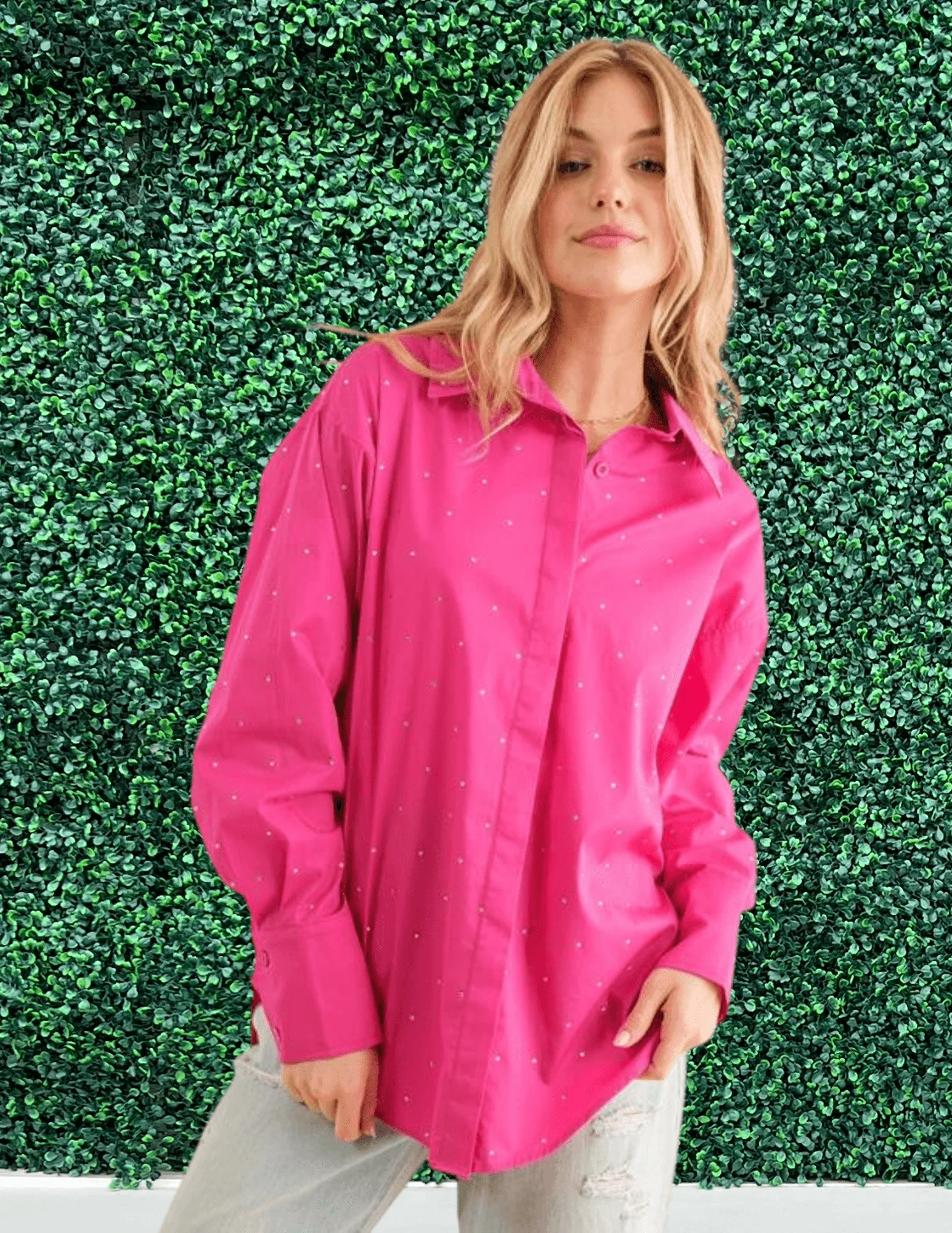 Bedazzled Button Up Top - Image 2