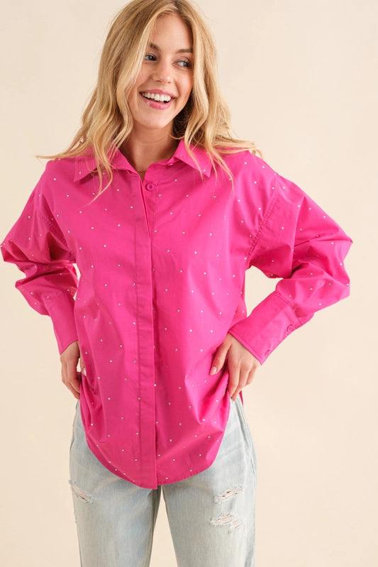 Bedazzled Button Up Top - Image 4