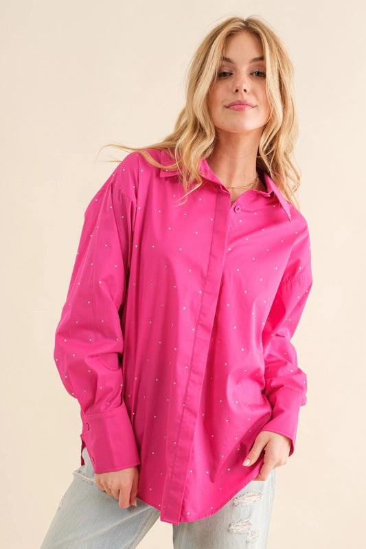 Bedazzled Button Up Top - Image 5