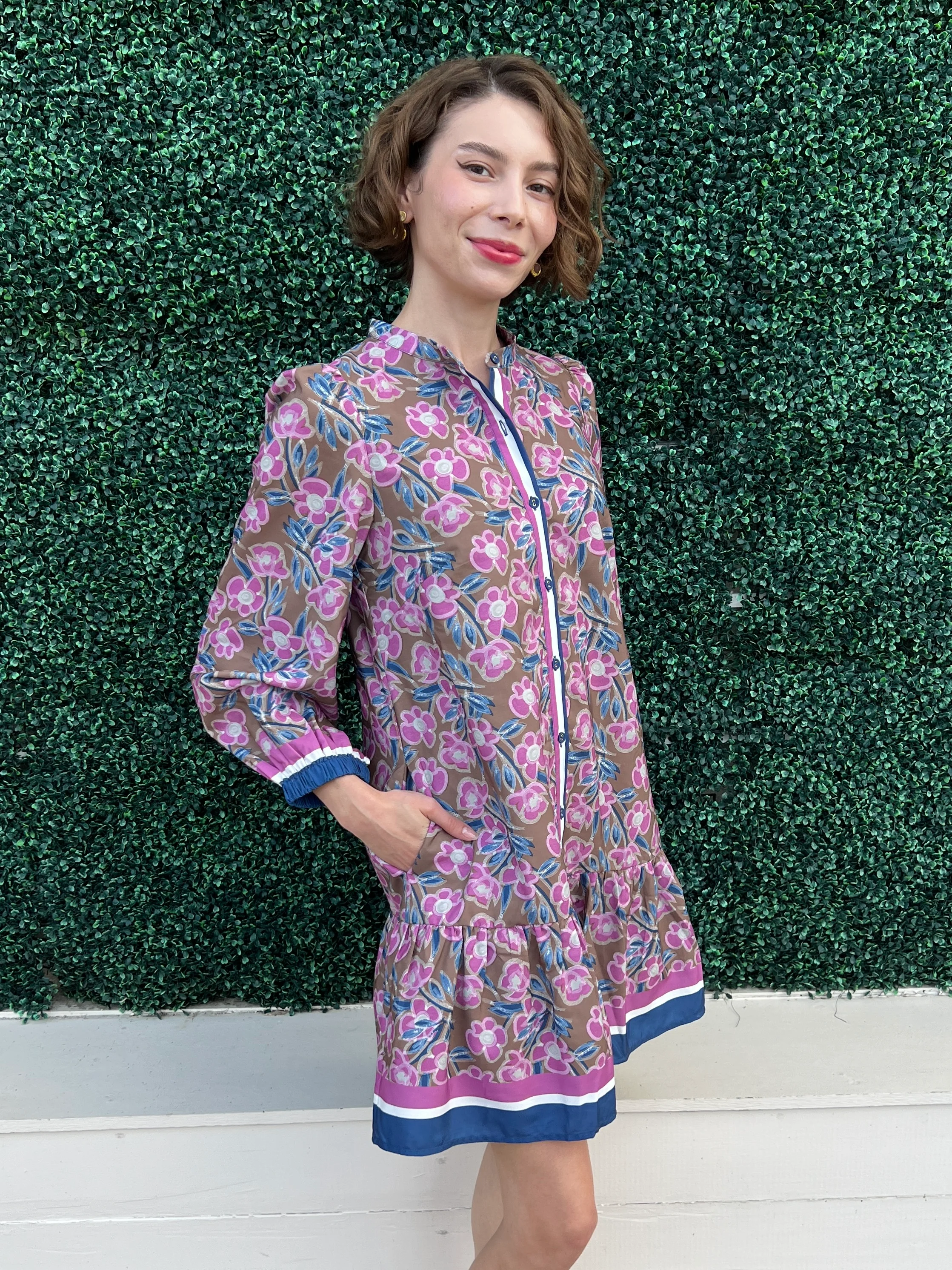 Dark Floral Long Sleeve Dress