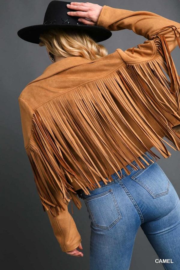 Fringed Faux Suede Jacket - Image 8