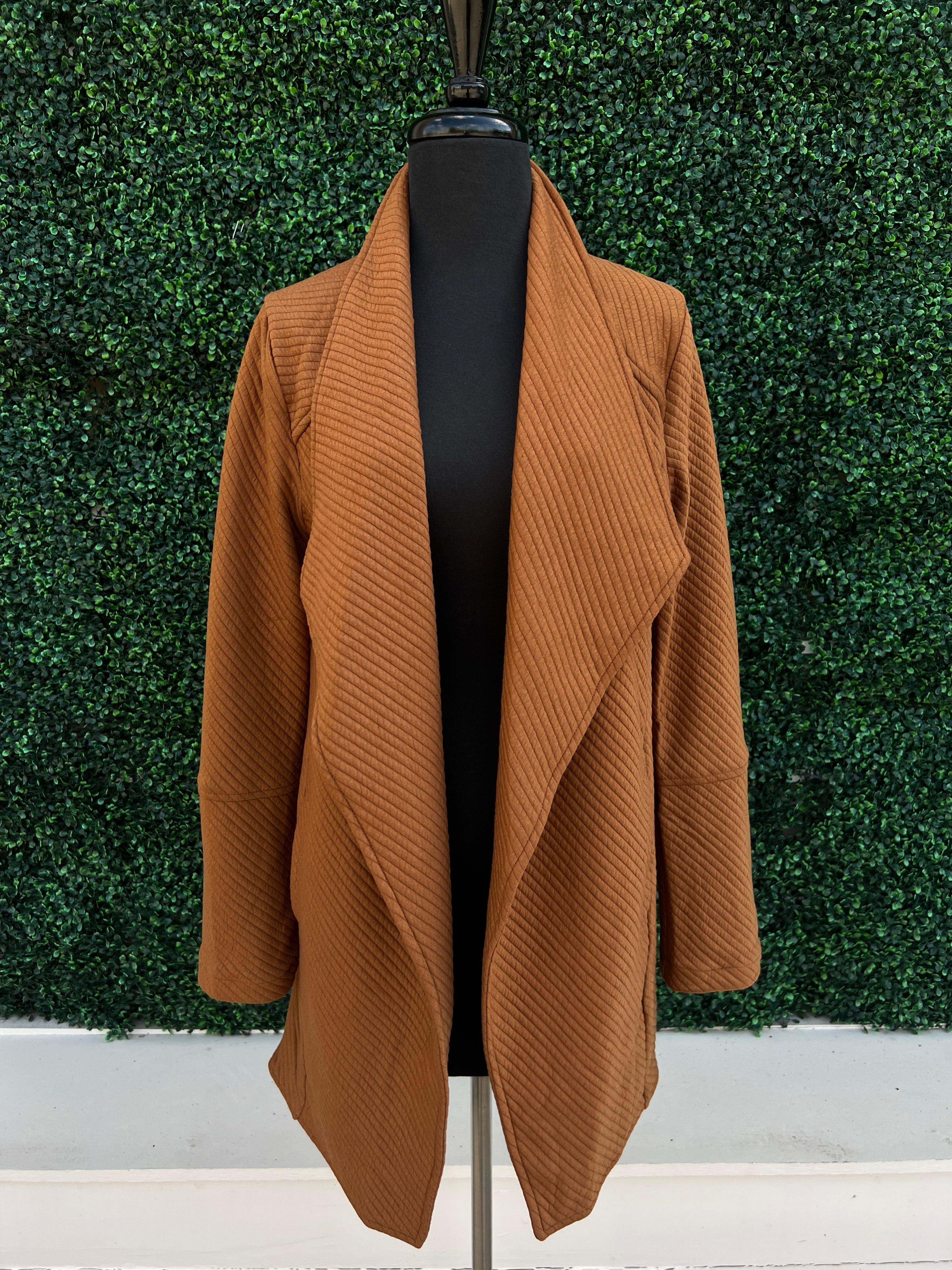 Quilted Knee Length Cardigan - Image 2
